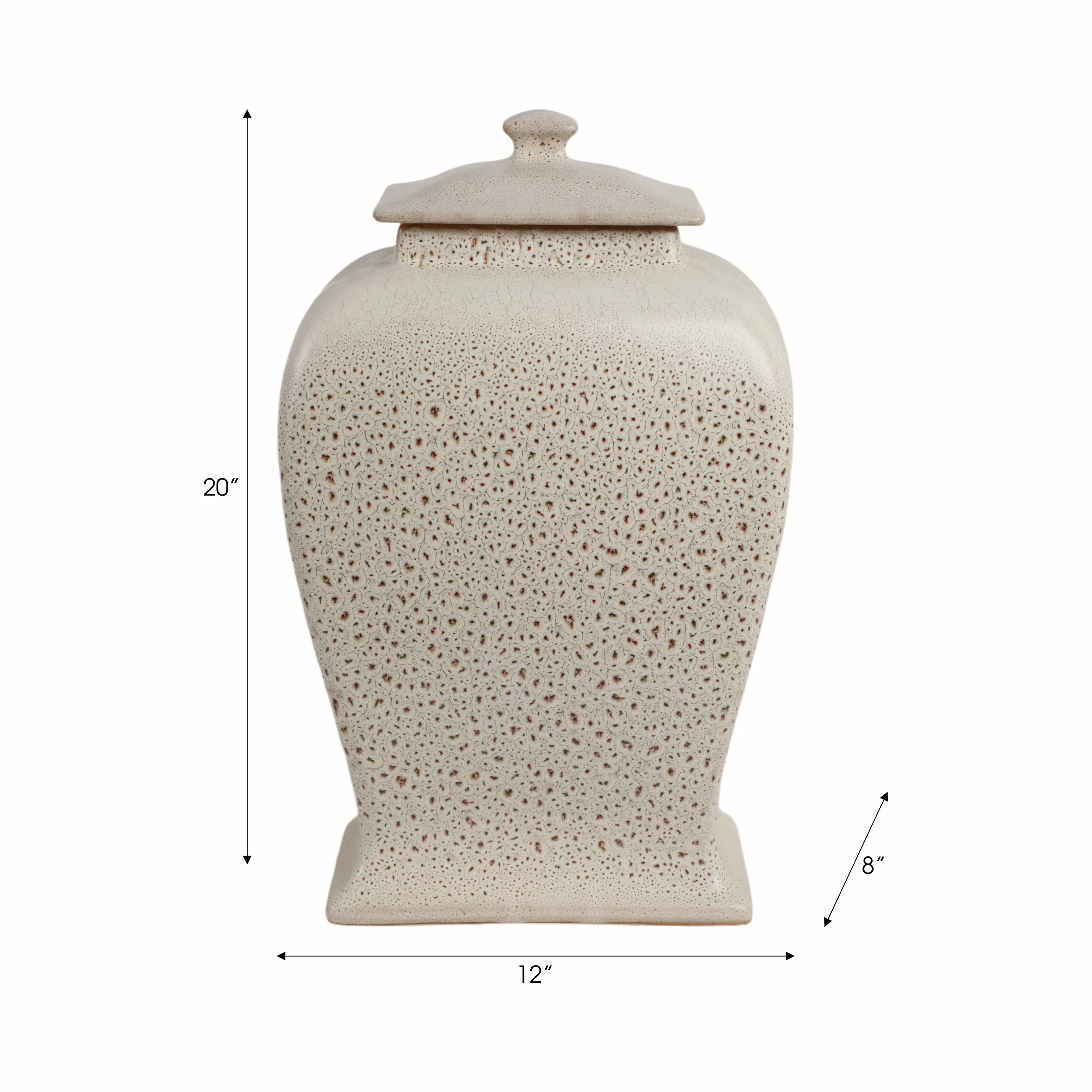 20" Townsend Large Lidded Jar, Beige