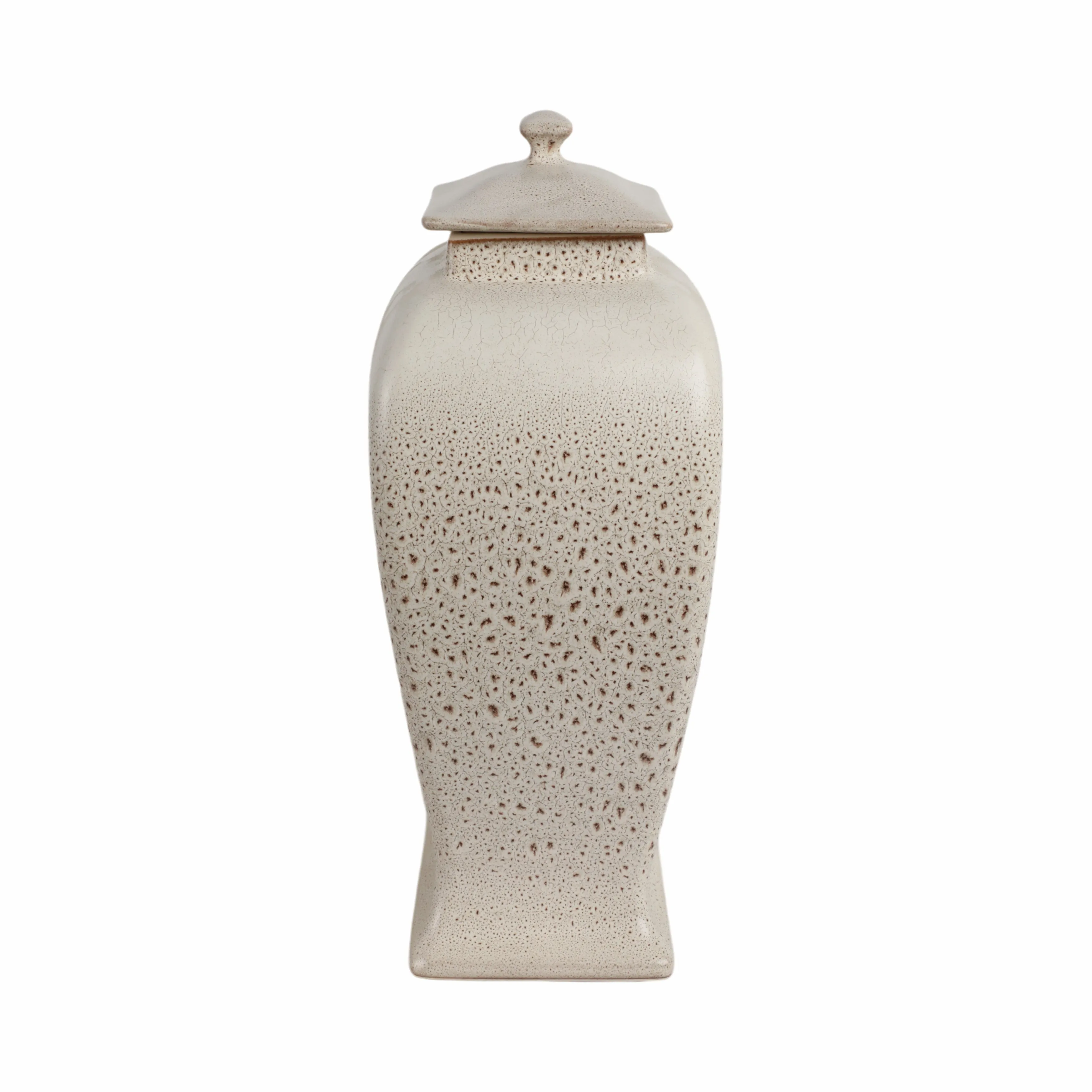 20" Townsend Large Lidded Jar, Beige