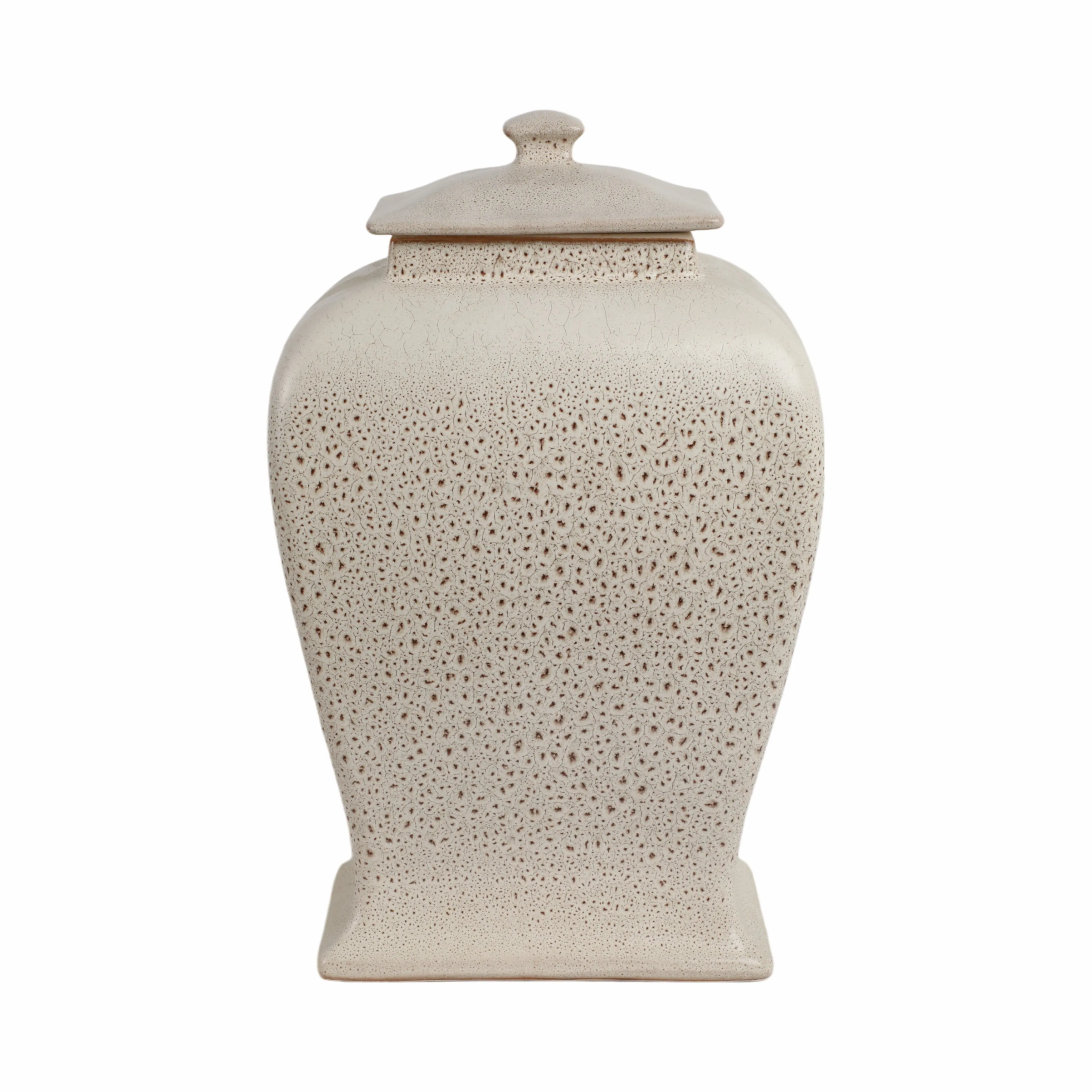 20" Townsend Large Lidded Jar, Beige