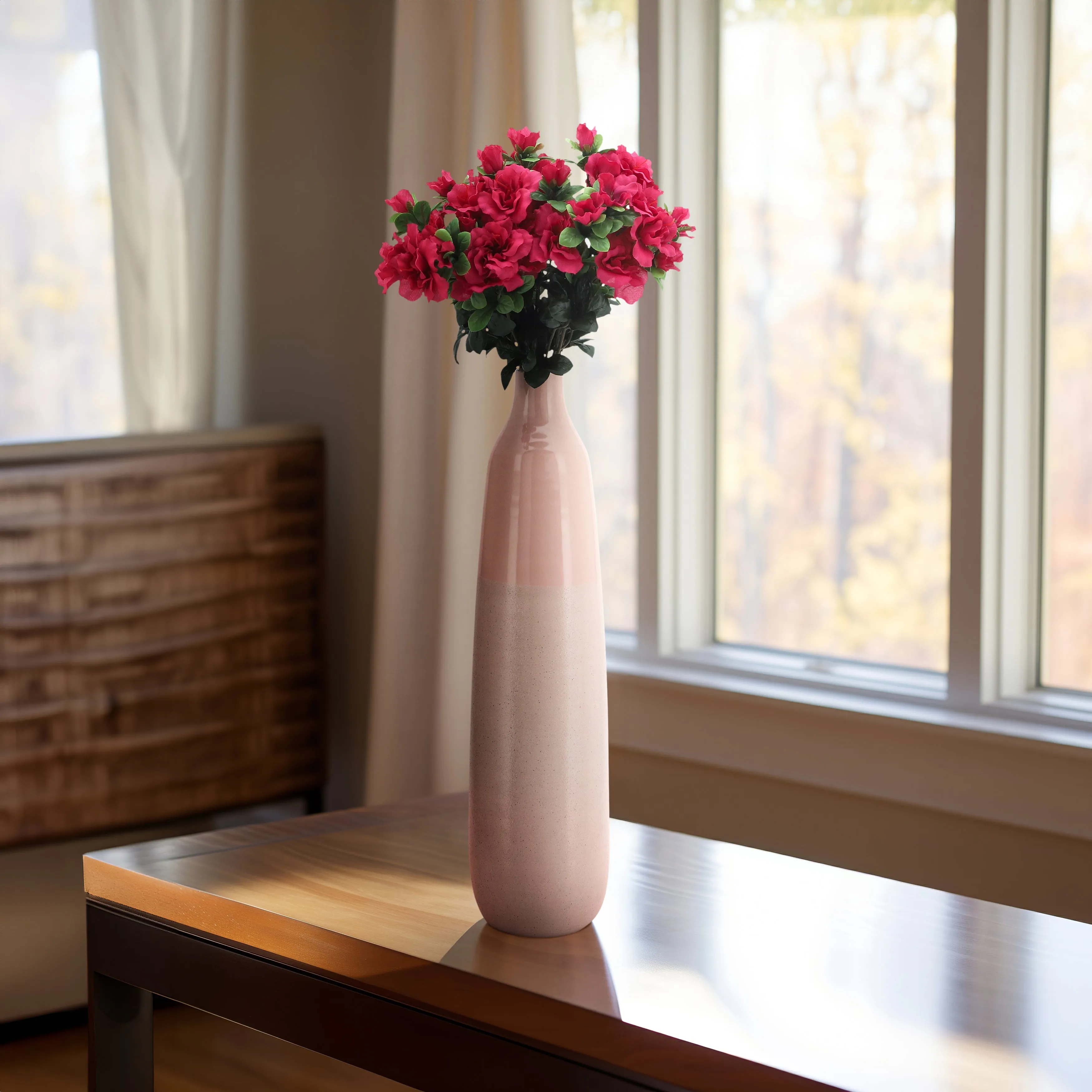 22"H BOTTLE VASE, BLUSH
