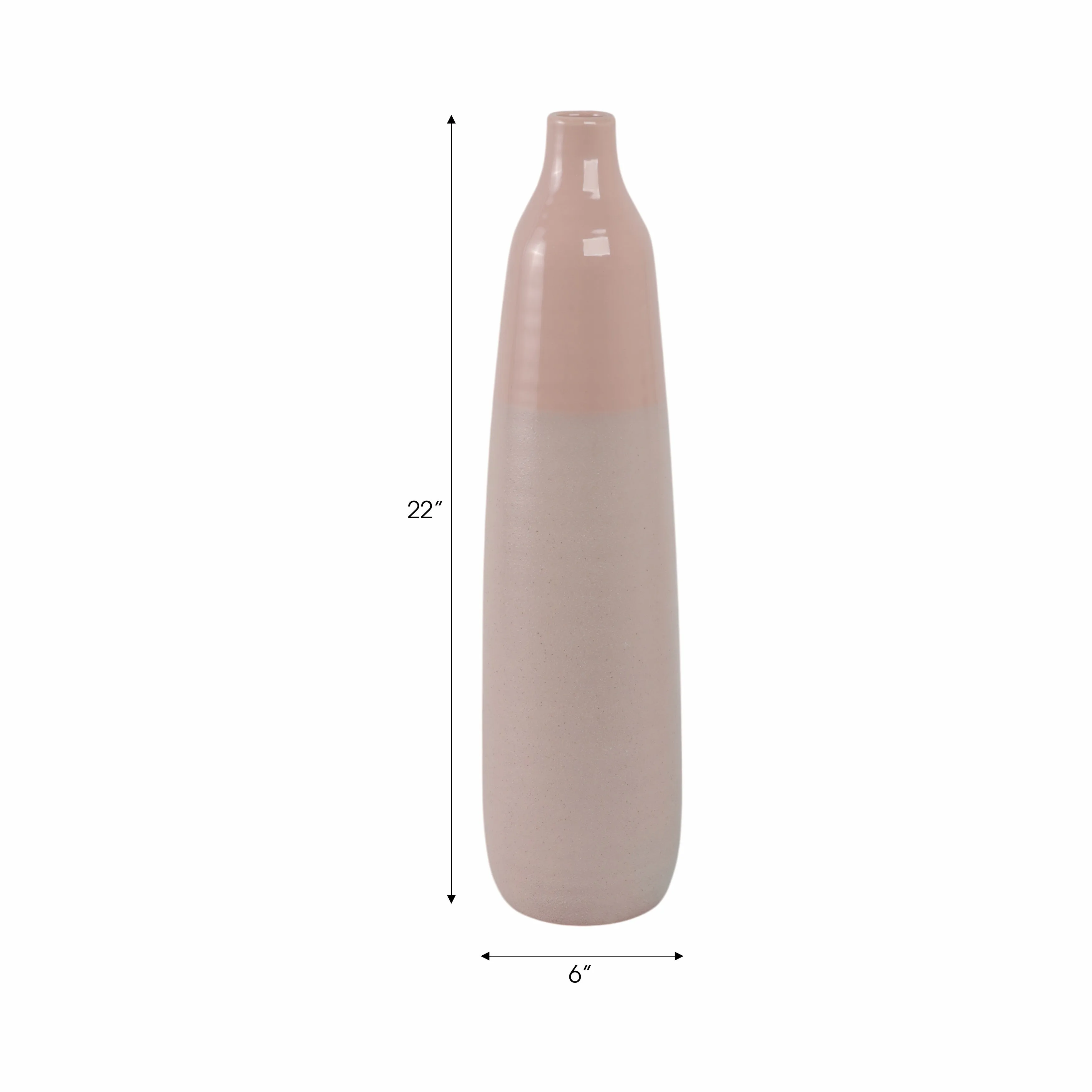 22"H BOTTLE VASE, BLUSH