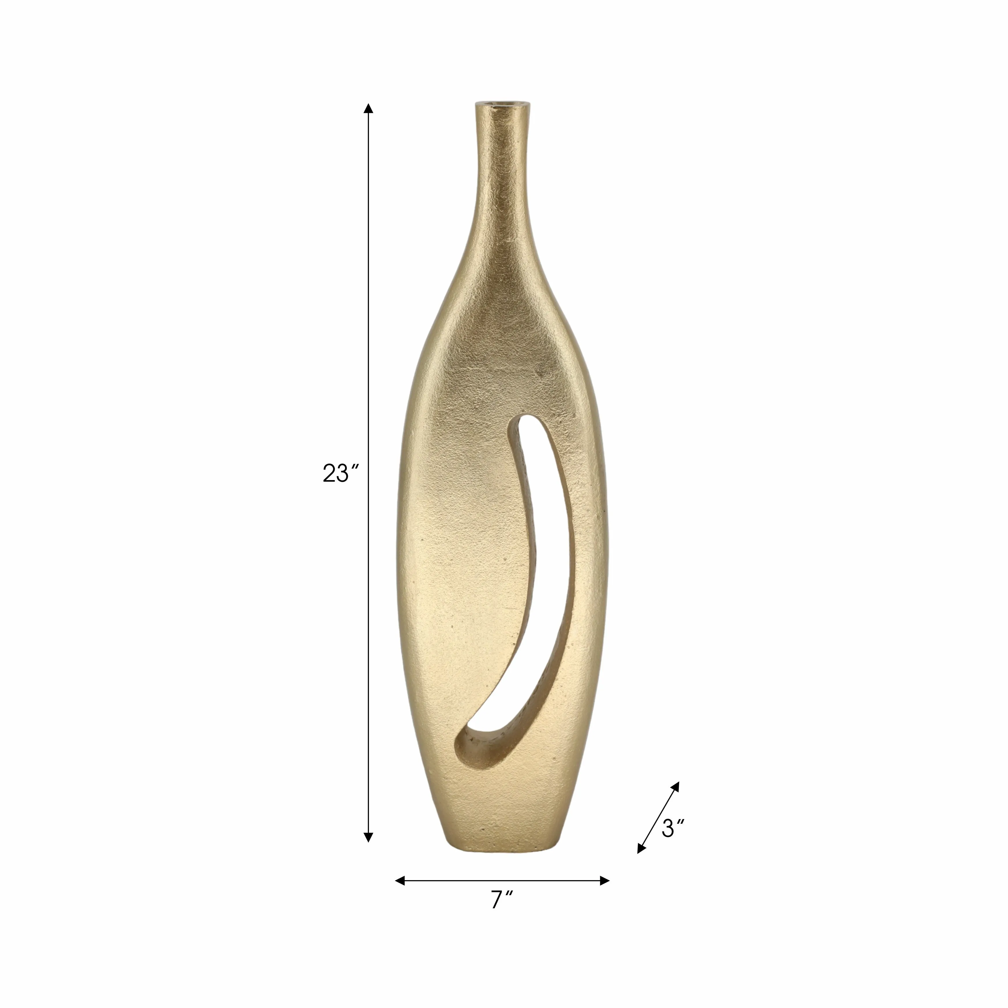 23" Carron Champagne Metal Vase
