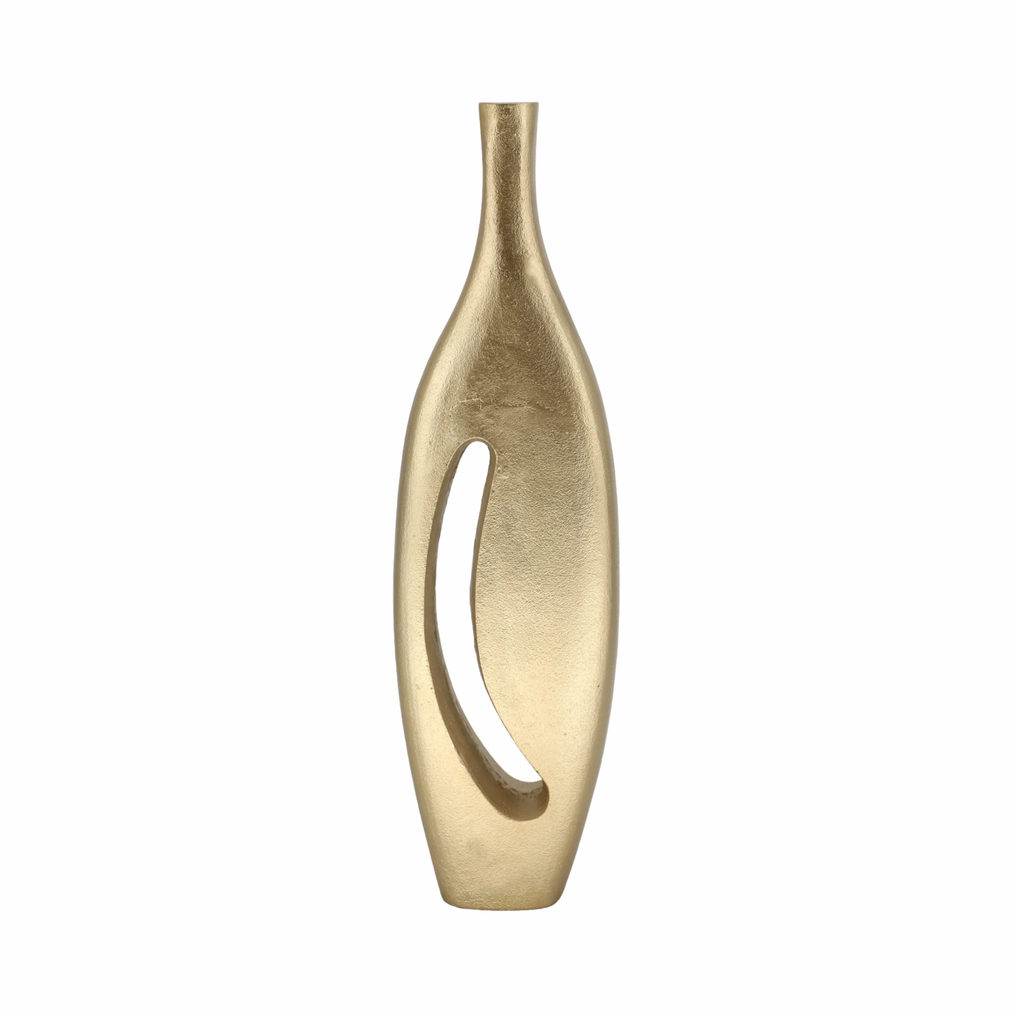 23" Carron Champagne Metal Vase