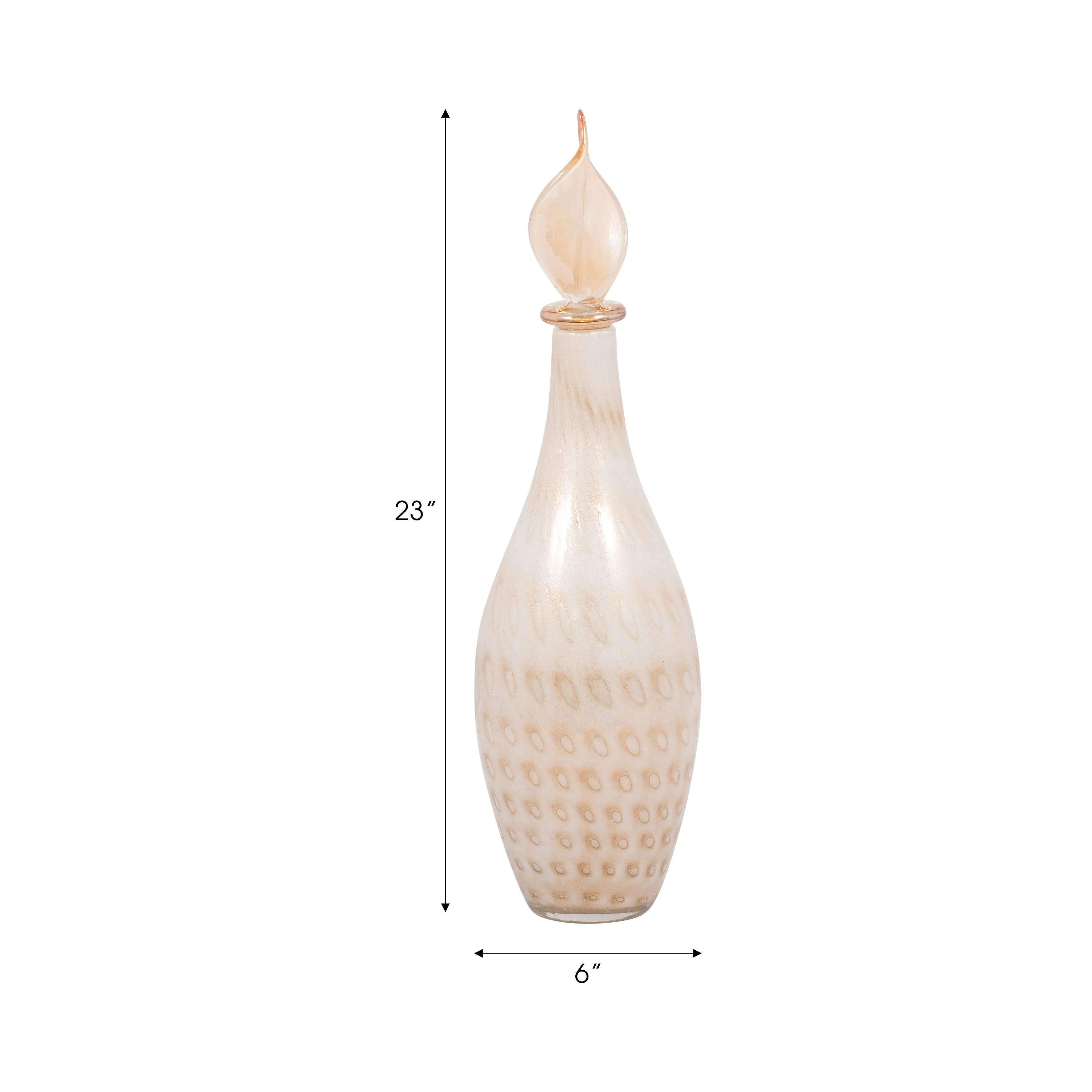 23" MEIRA LEAF TOPPER GLASS BOTTLE