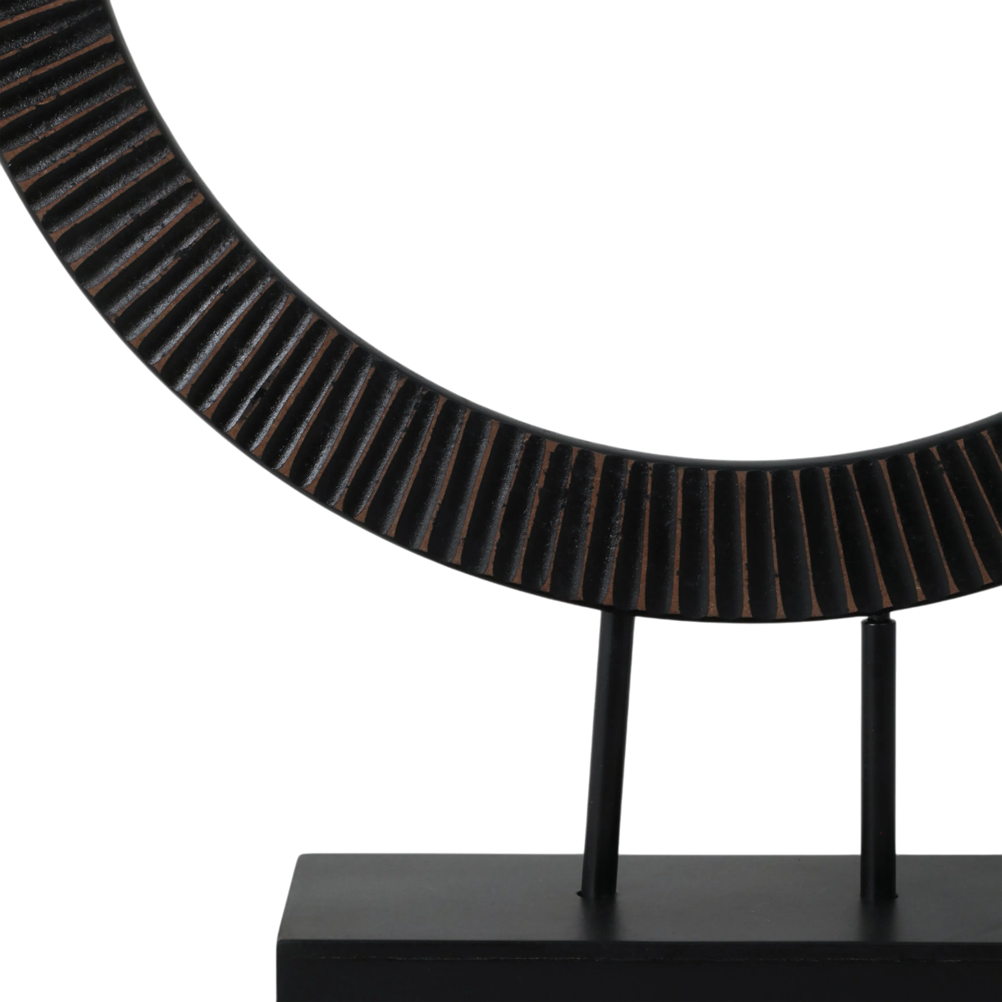 23" VOLTA SMALL BLACK WOOD RING STATUARY