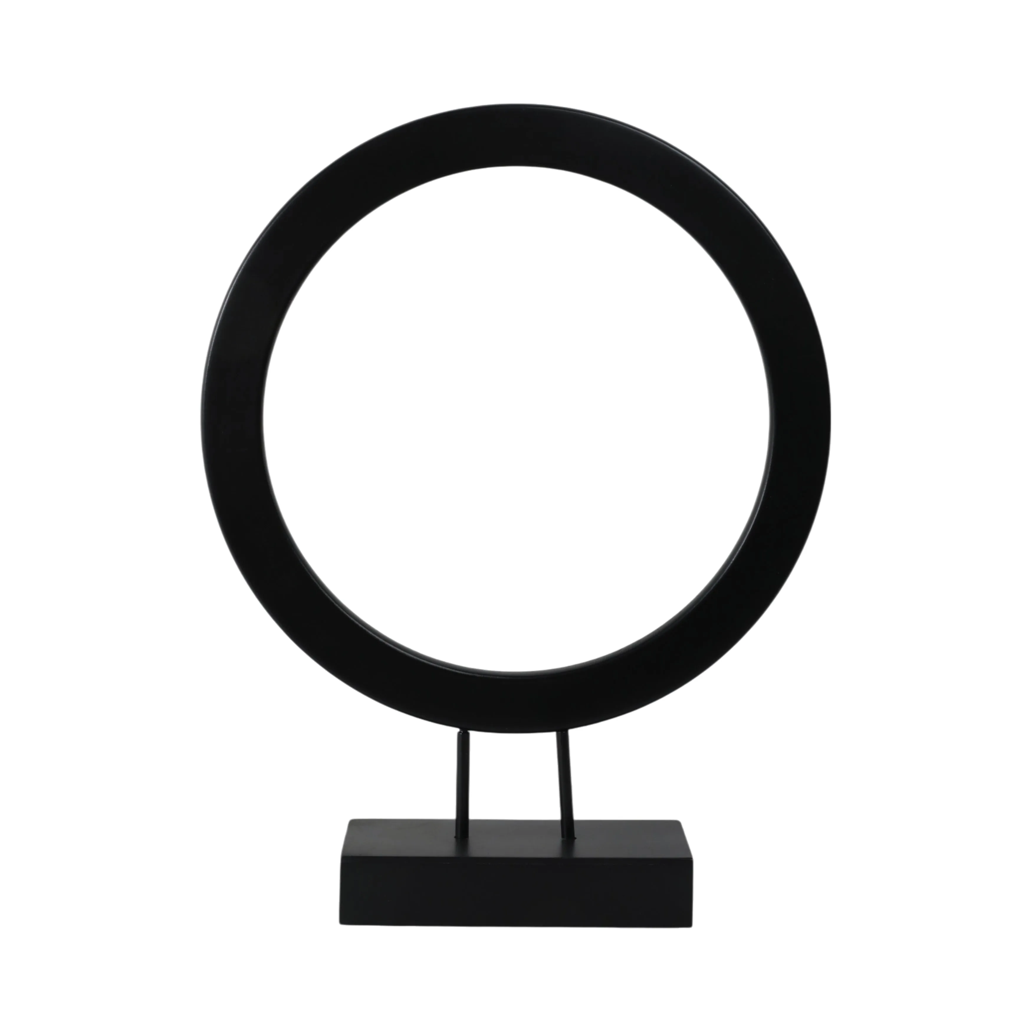 23" VOLTA SMALL BLACK WOOD RING STATUARY