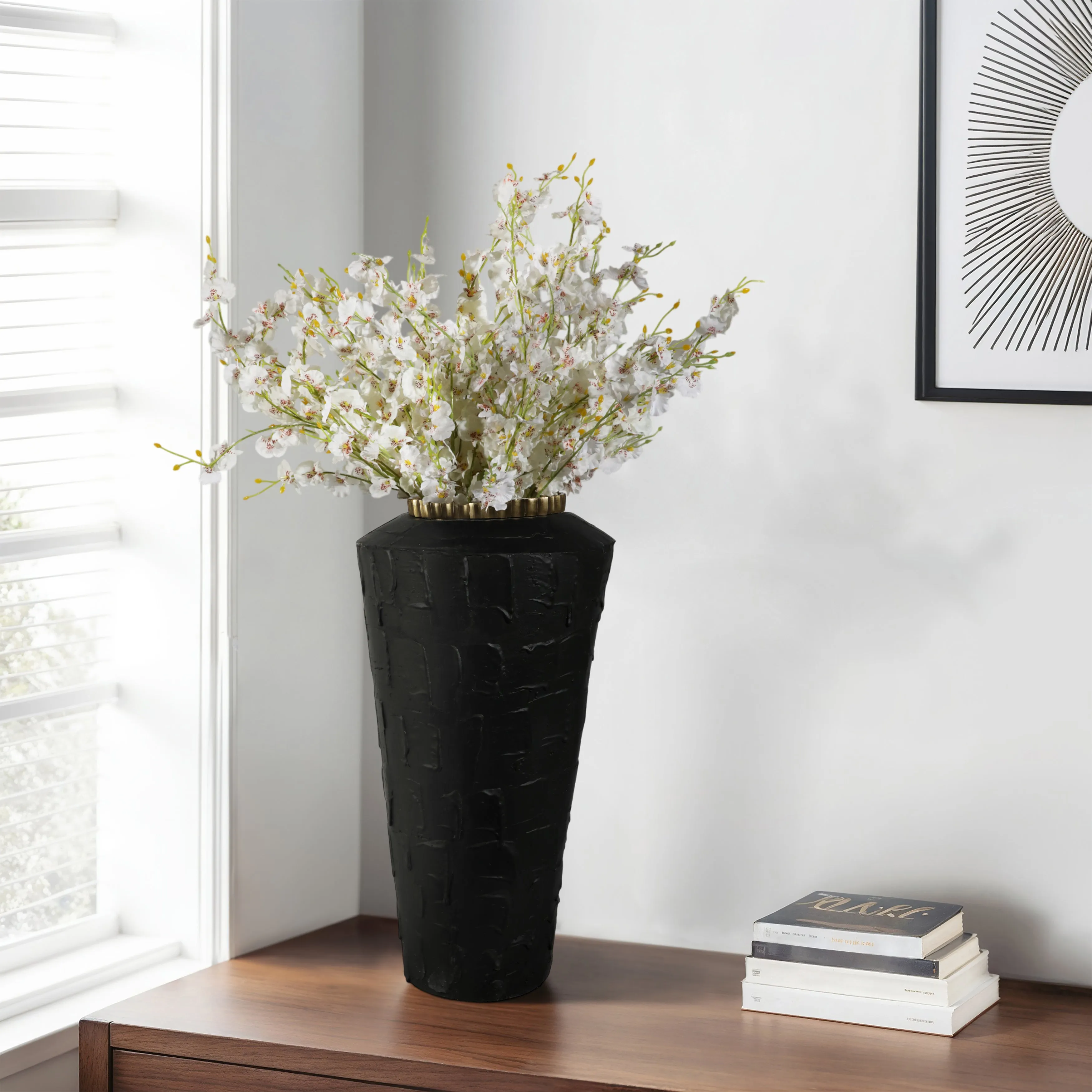 27" Canvon Large Black Ecomix Vase