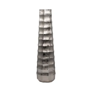 27" Terini Large Metal Vase, Silver