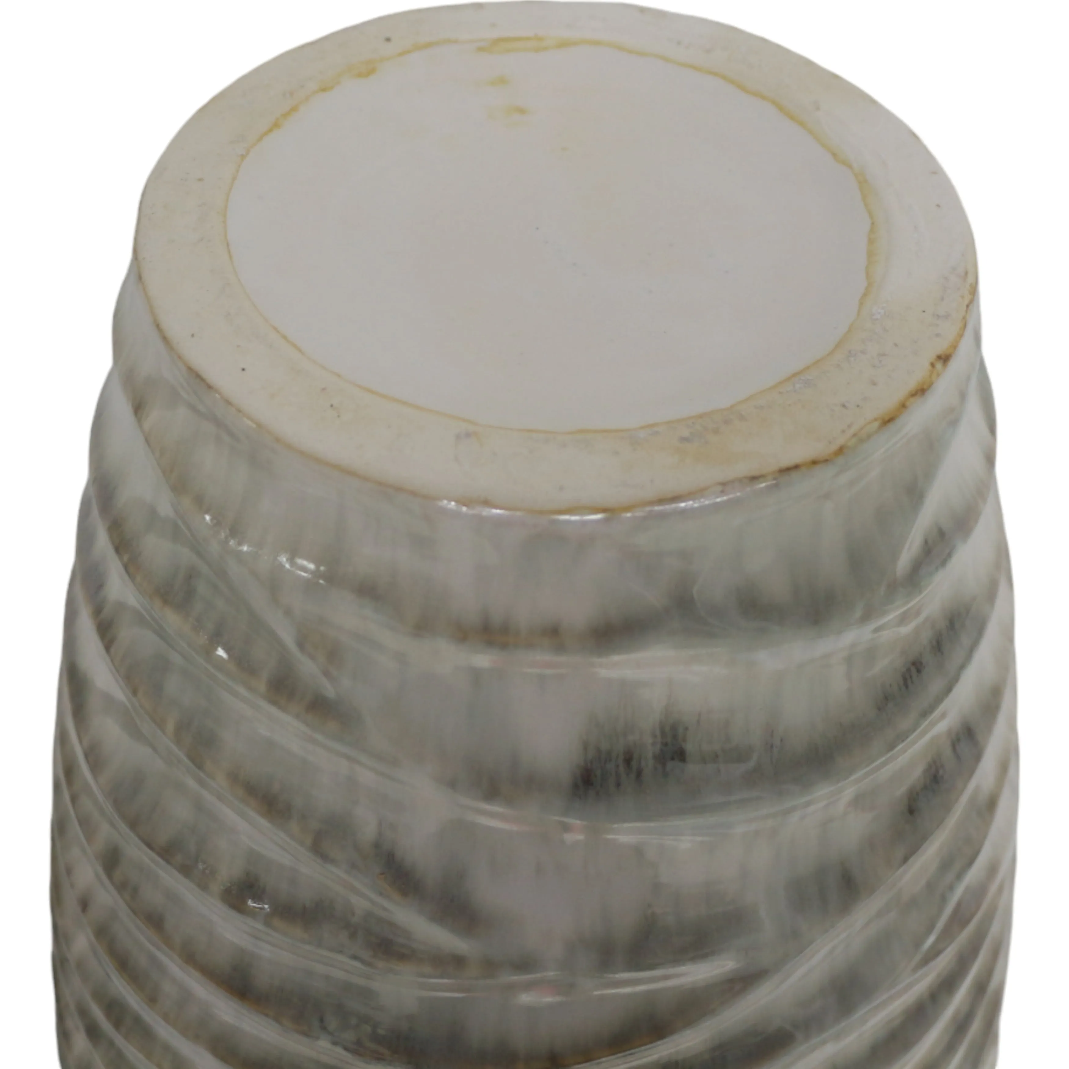 30" Decorah Large Cer Ribbed  Vase