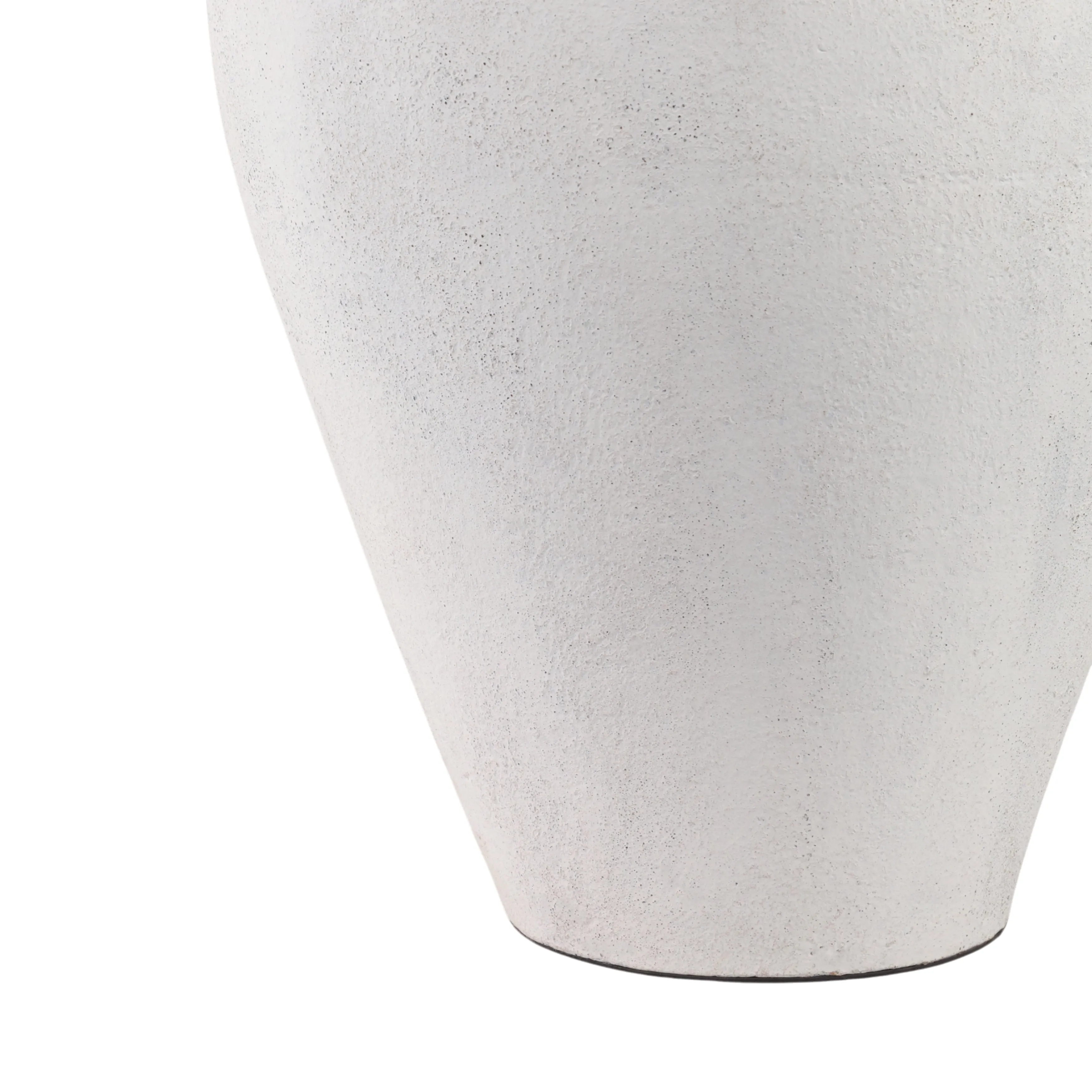 30" Terracotta Floor Vase, Ivory