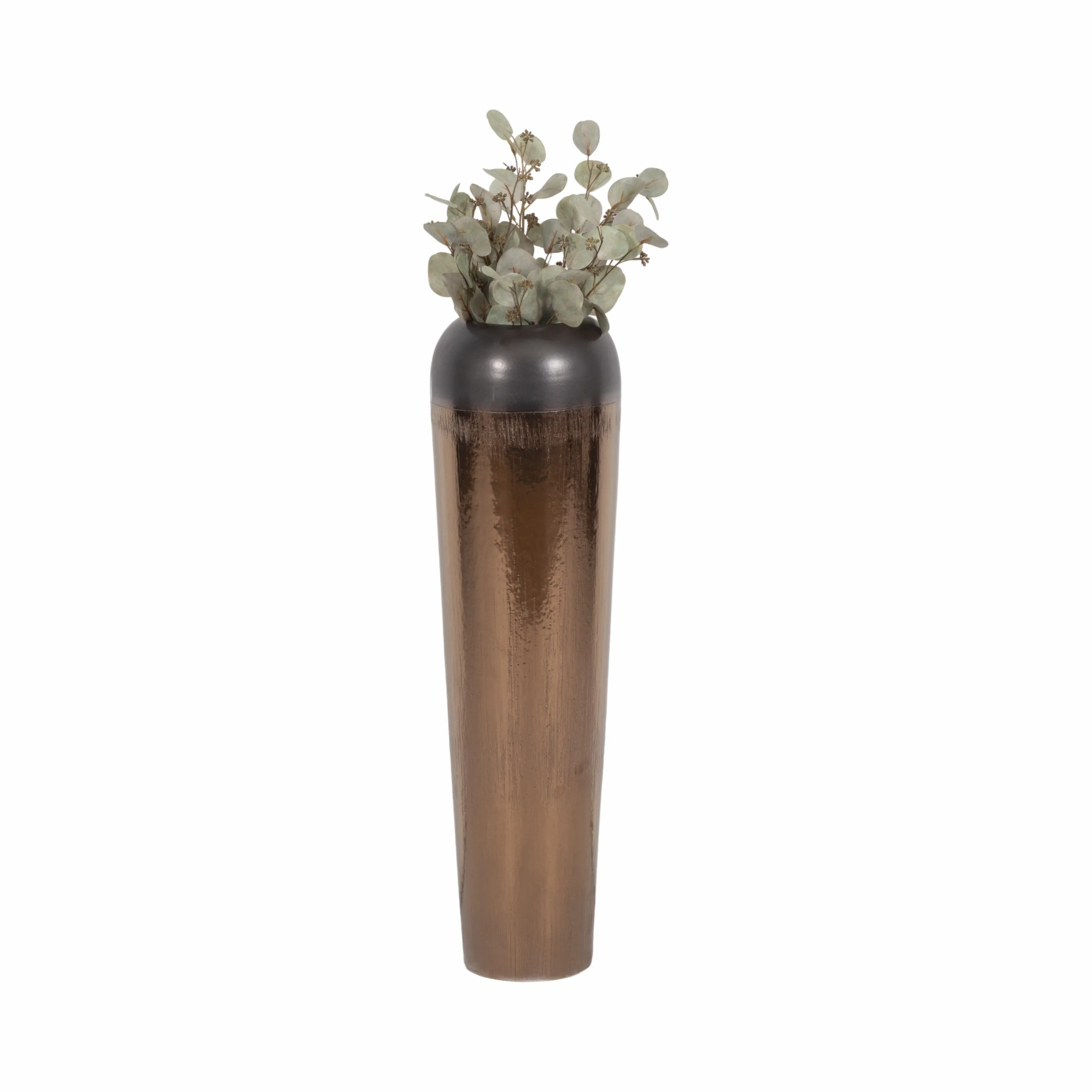 34" Tiziano Large Ceramic Bronze Floor Vase