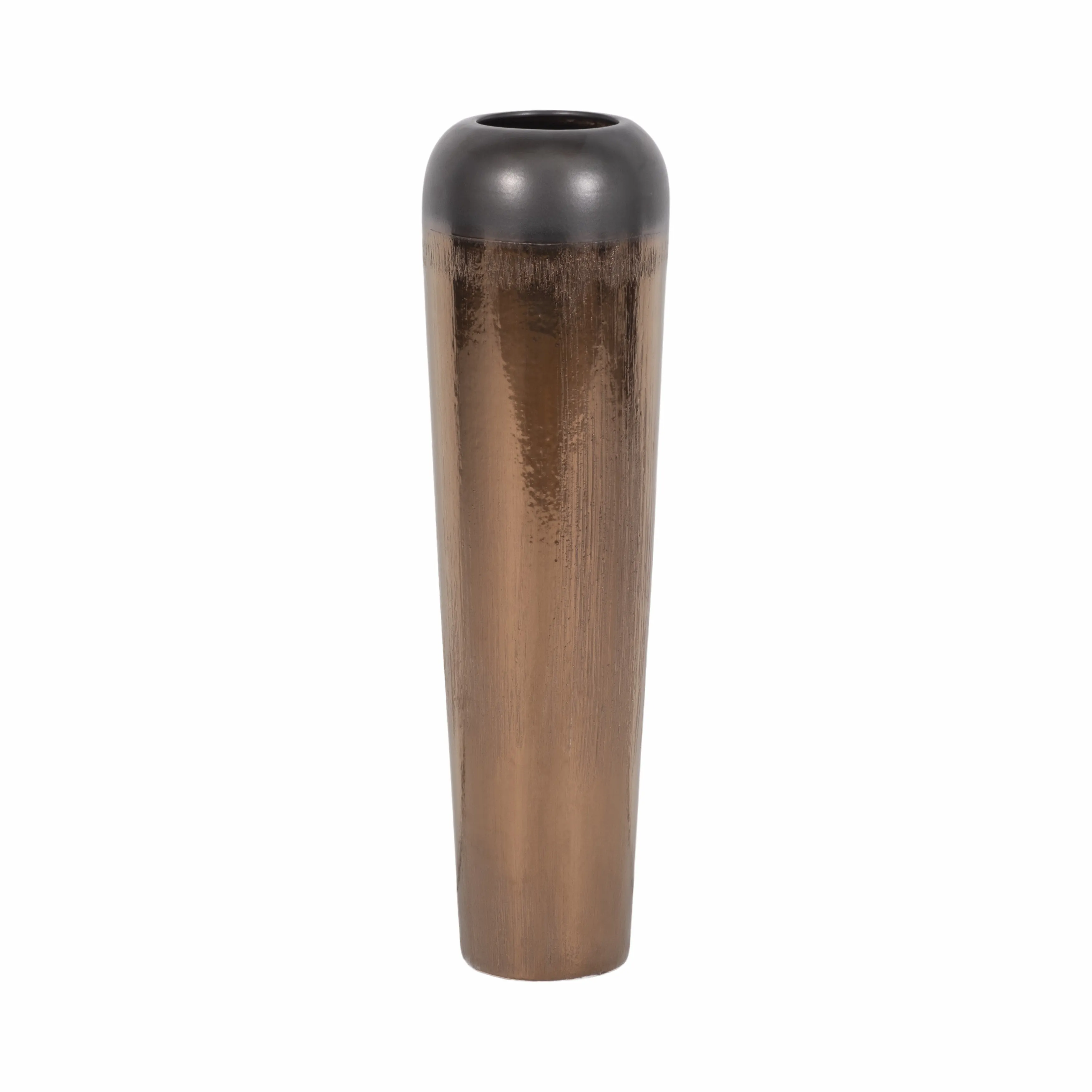 34" Tiziano Large Ceramic Bronze Floor Vase