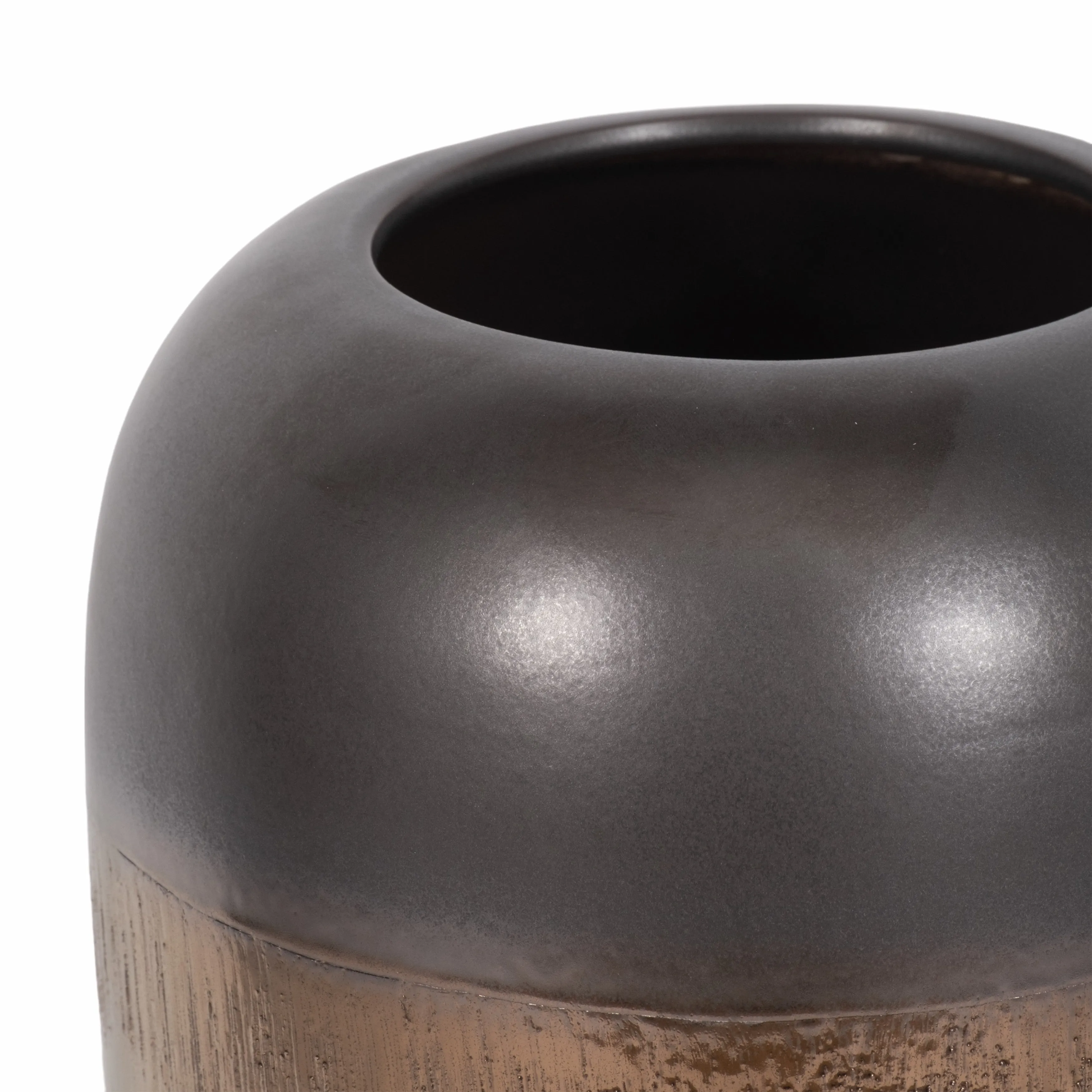 34" Tiziano Large Ceramic Bronze Floor Vase