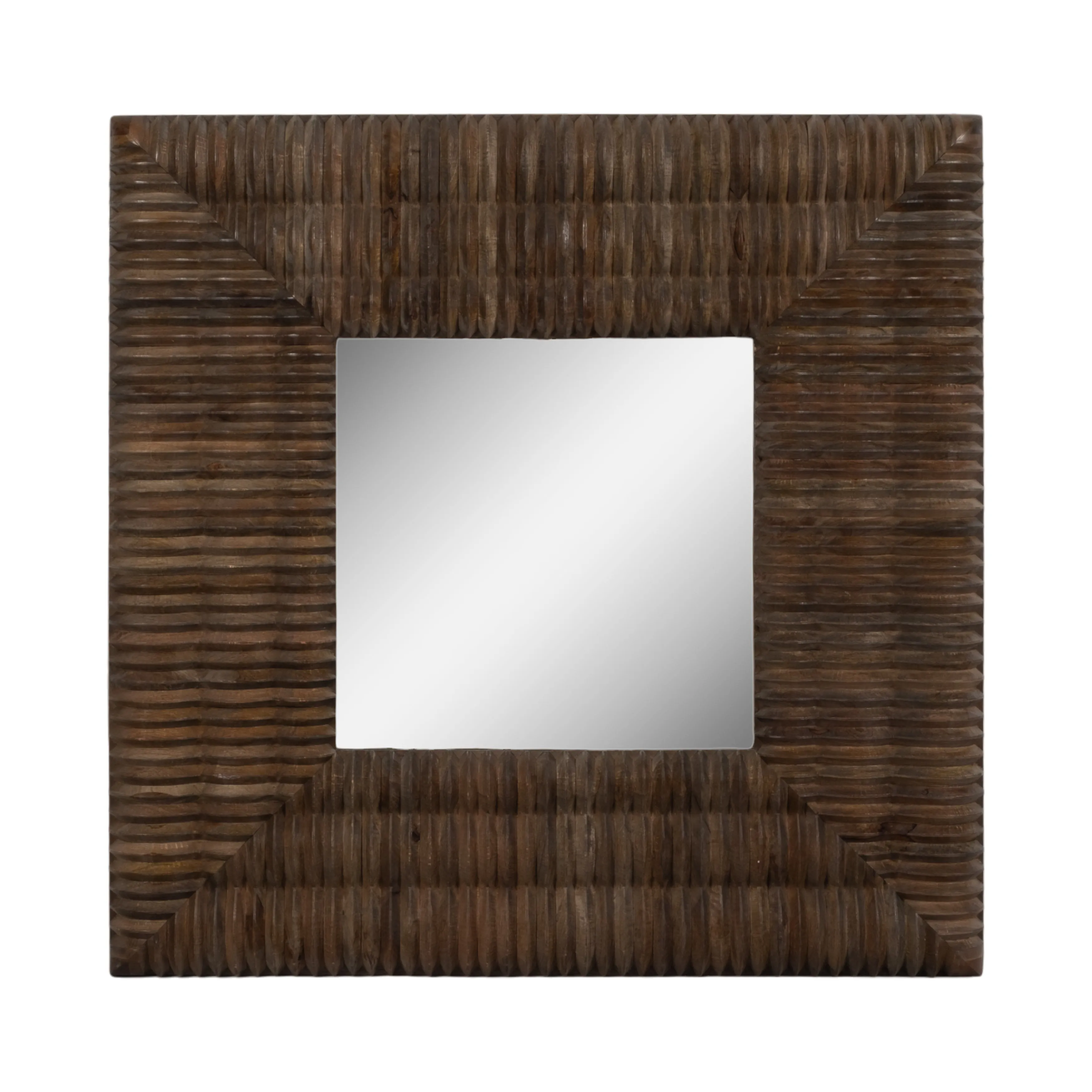 48X48" MONTERAY CARVED WOOD WALL MIRROR