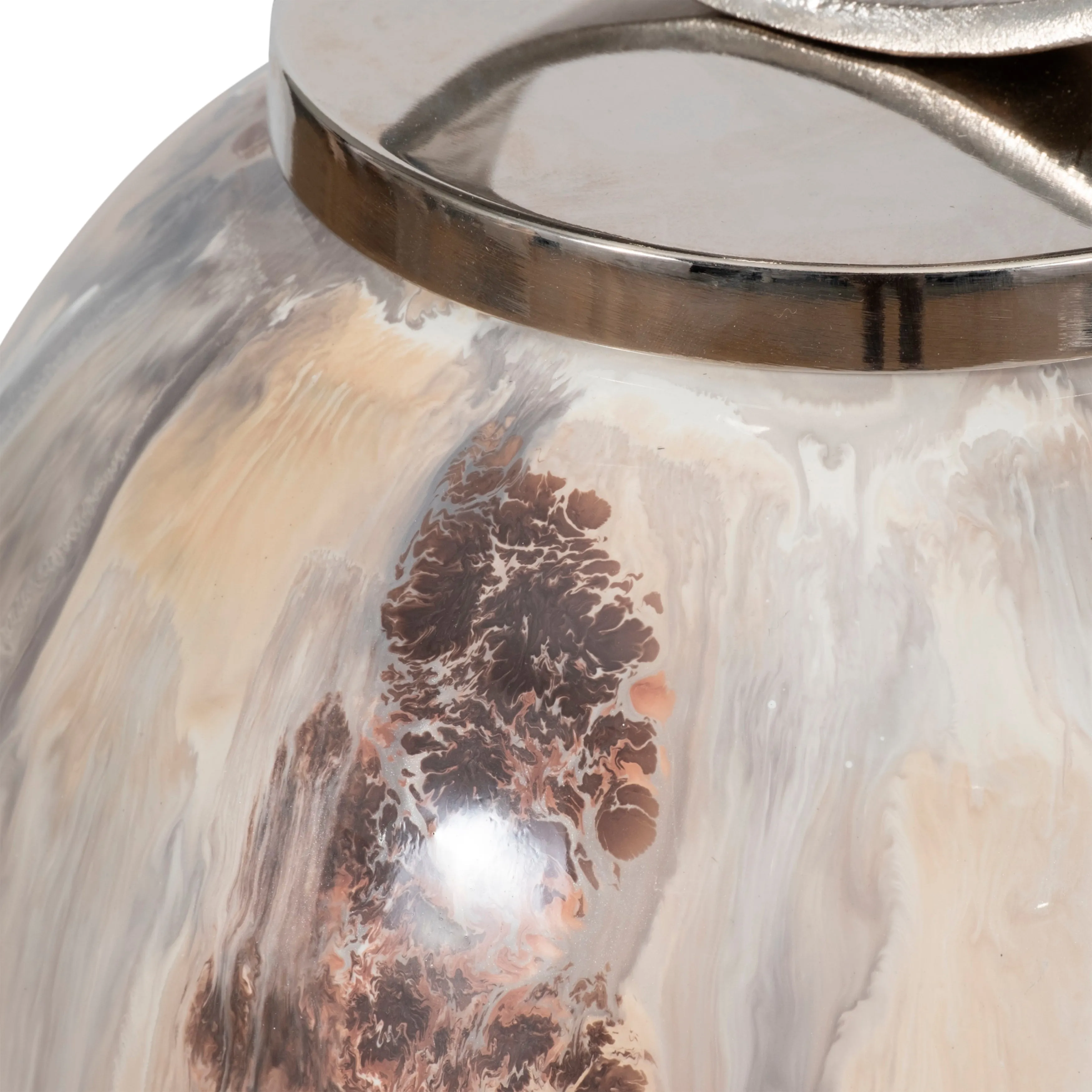 51" Floor Vase With Loop Swirl Top, Ivory