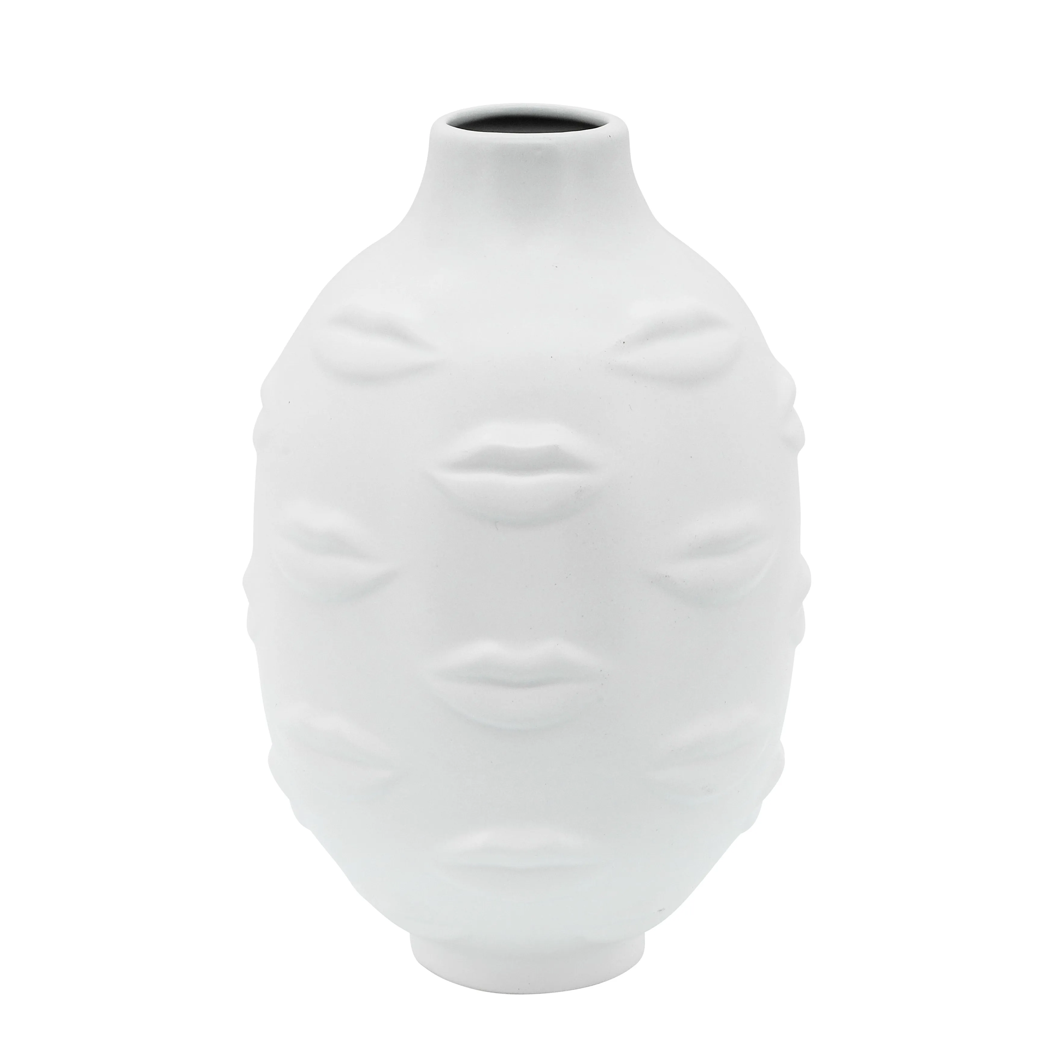 6" LIPS VASE, WHITE