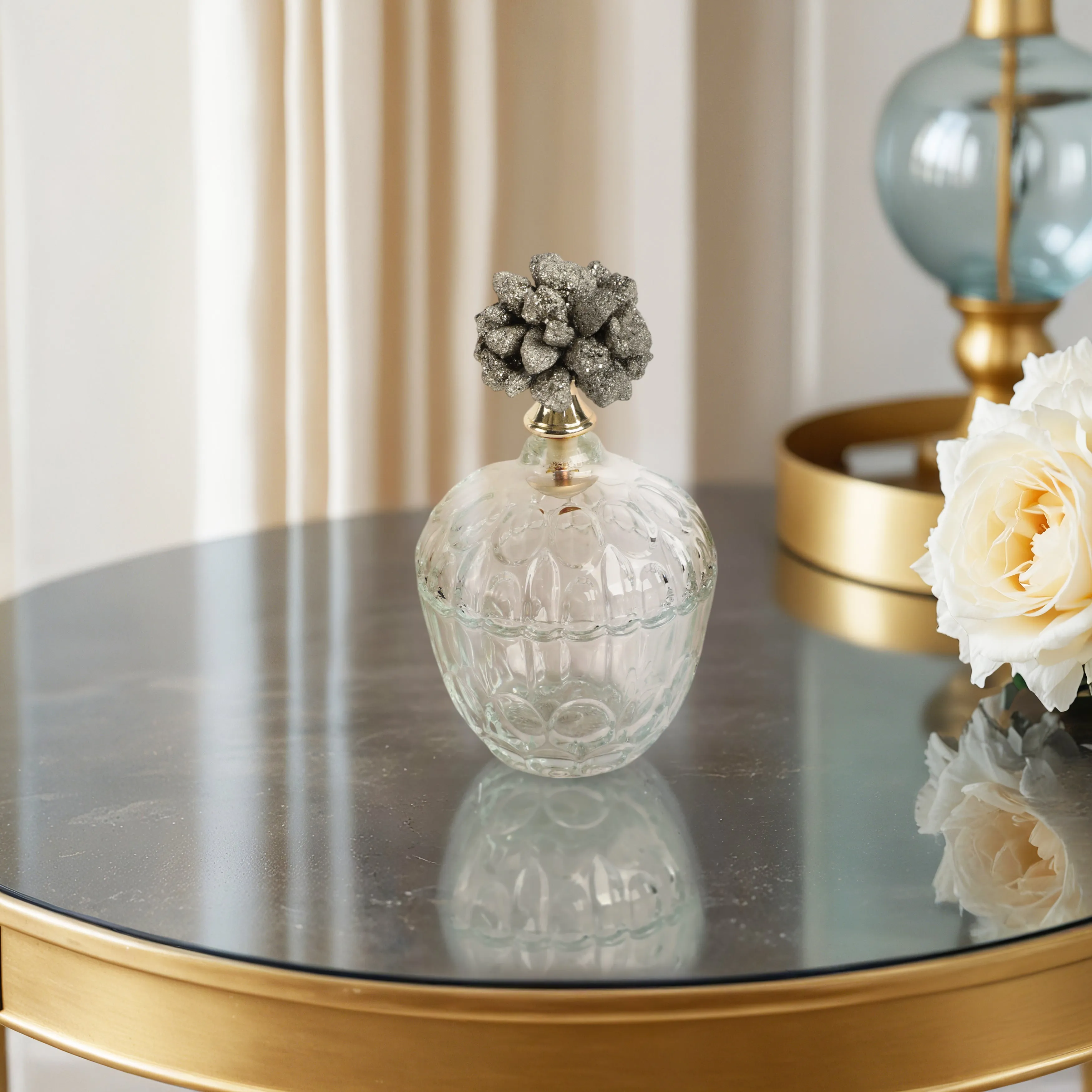 6" Stella Small Stone And Glass Jar