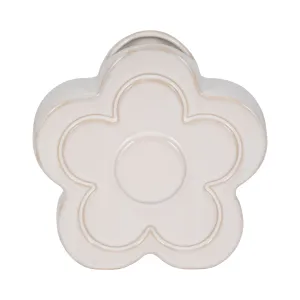 7" Flower Power Object Vase, Ivory