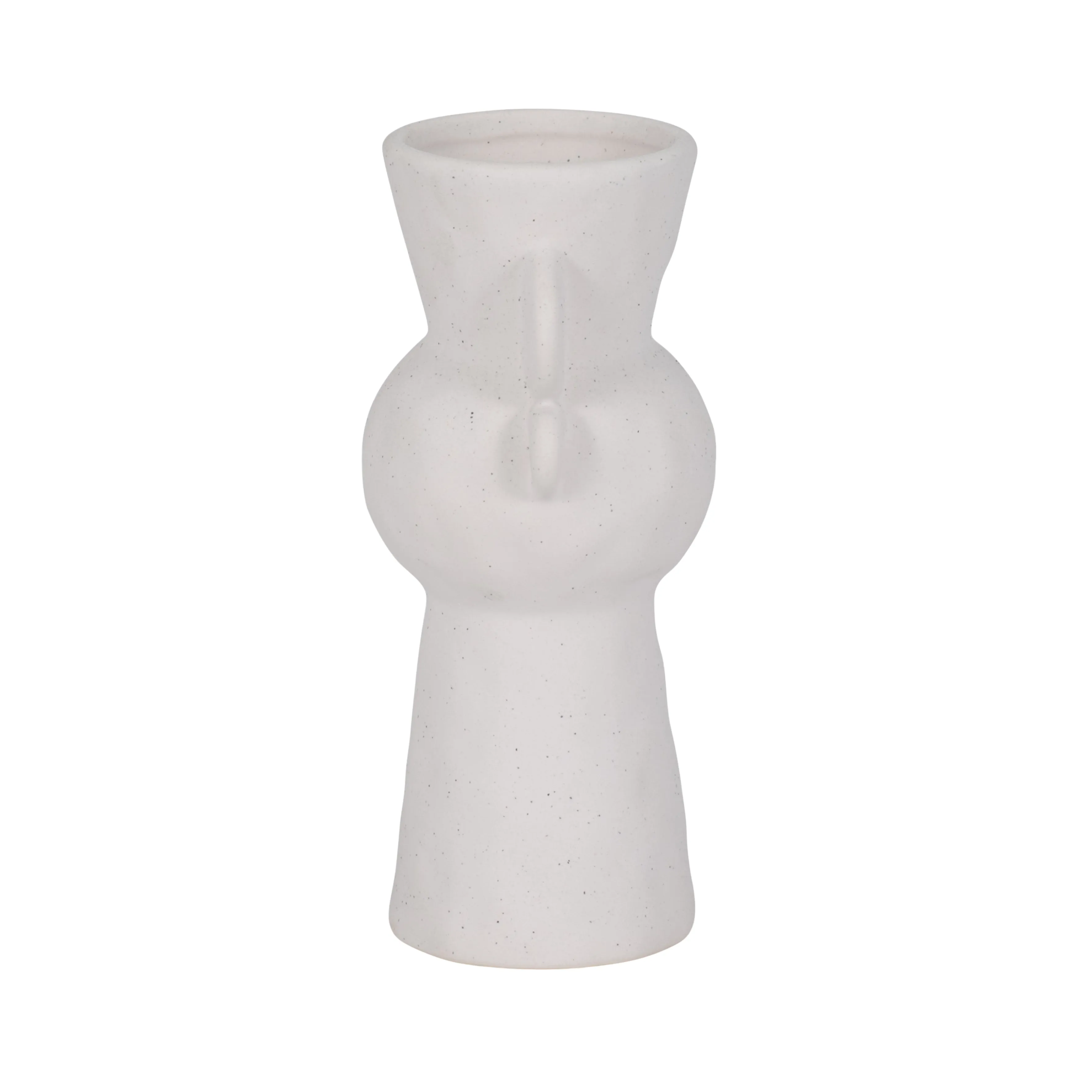 8" Rough Totem Bud Vase, White