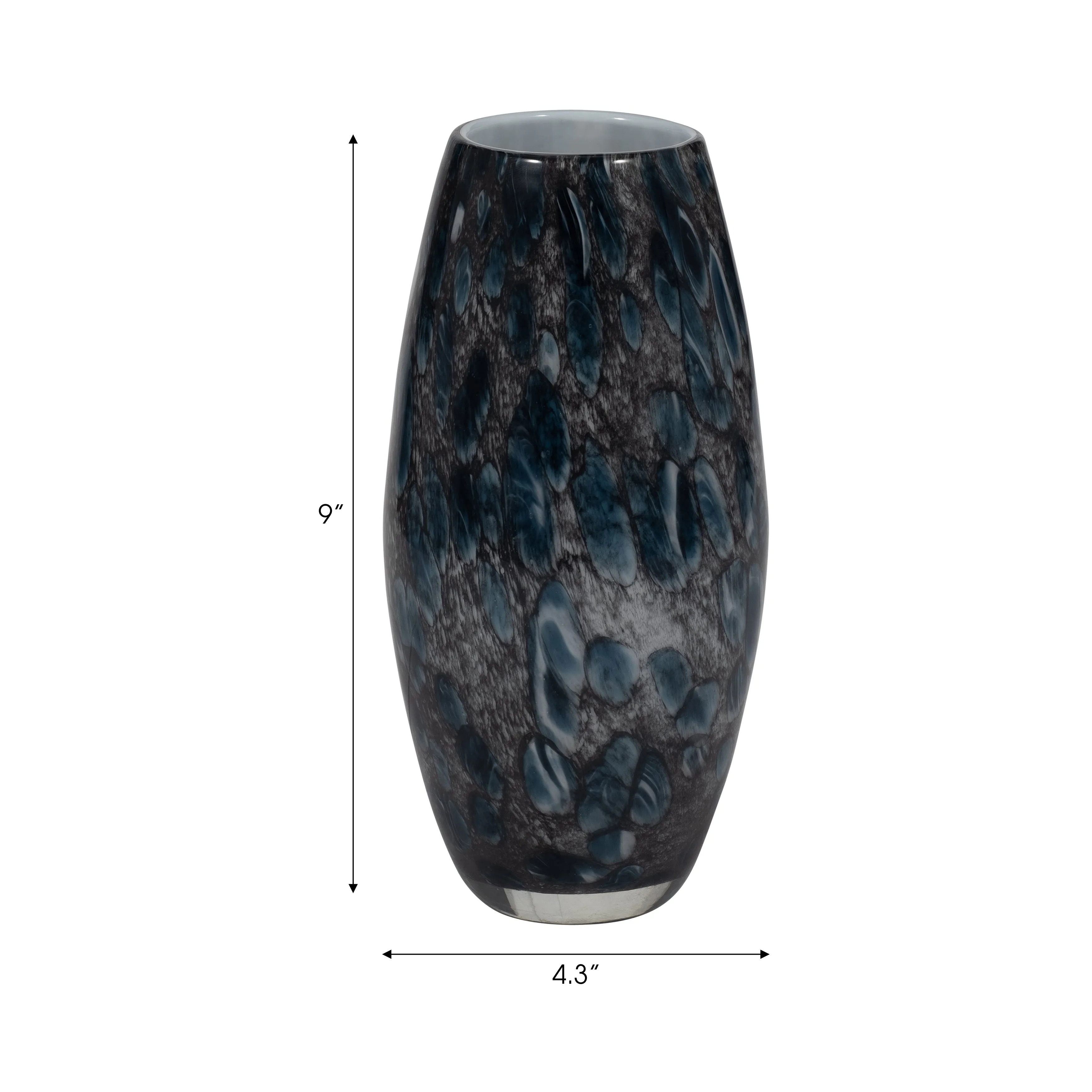 9" AMALDA MEDIUM BLUE GLASS VASE