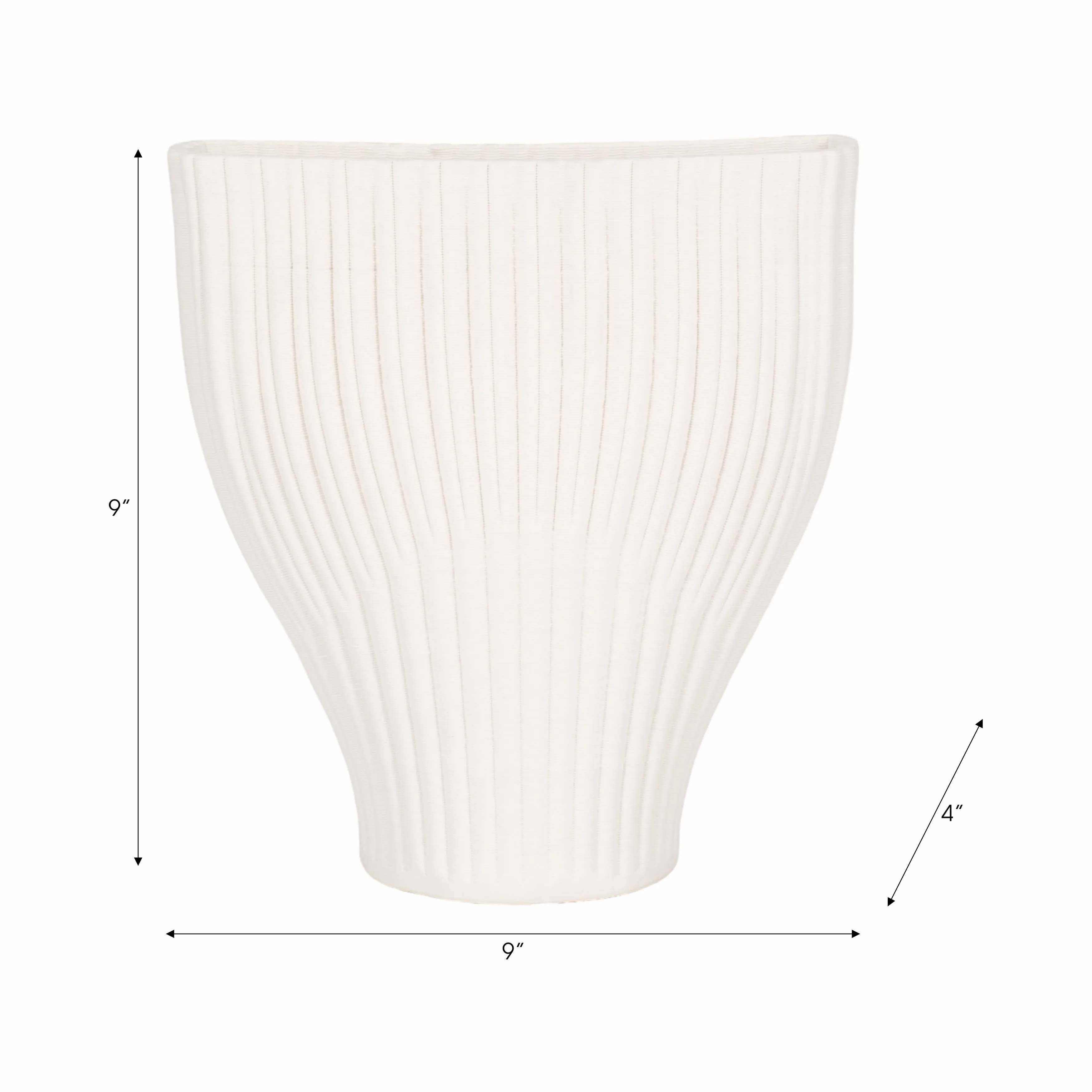 9" BELLO 3D PRINTED VASE, IVORY/BEIGE