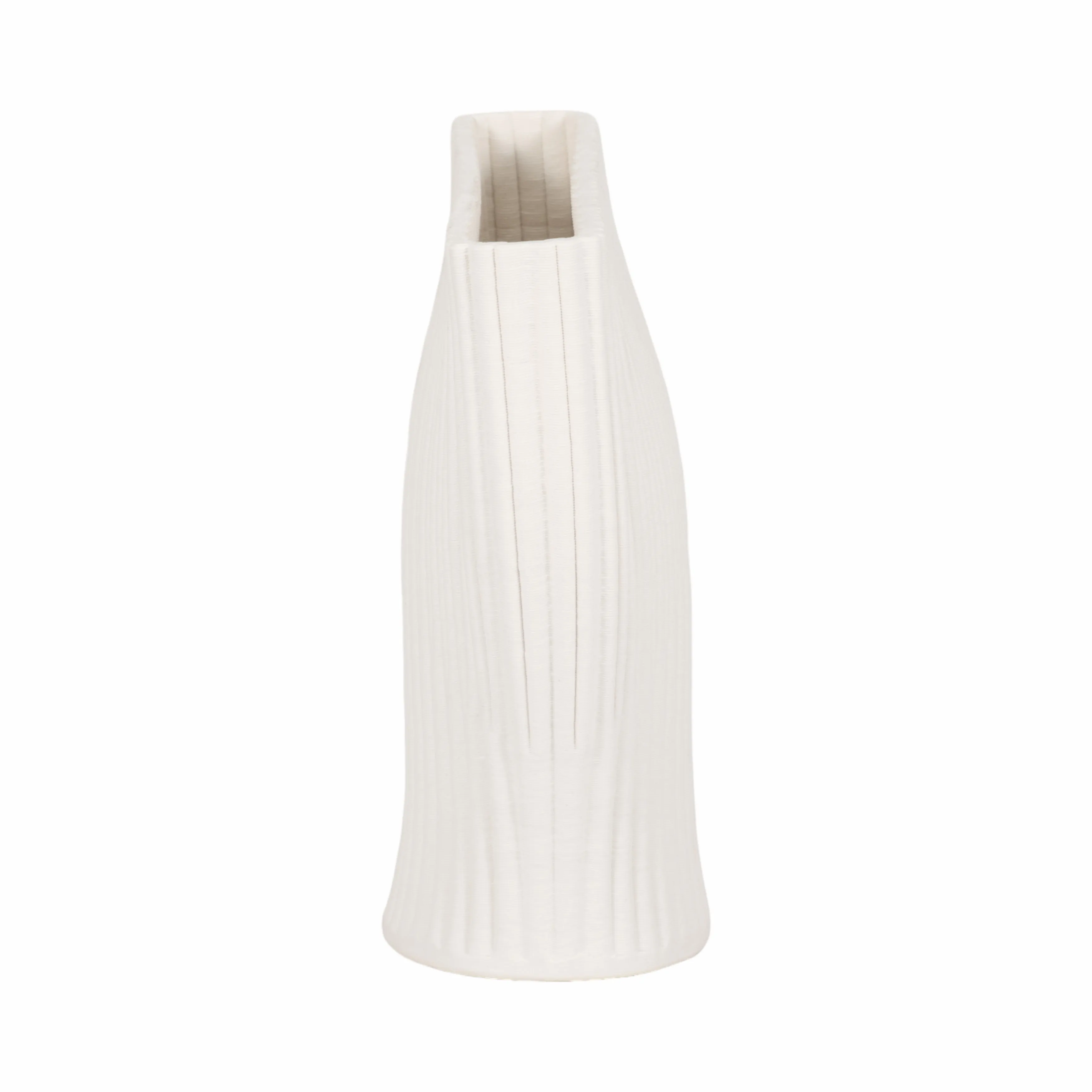9" BELLO 3D PRINTED VASE, IVORY/BEIGE