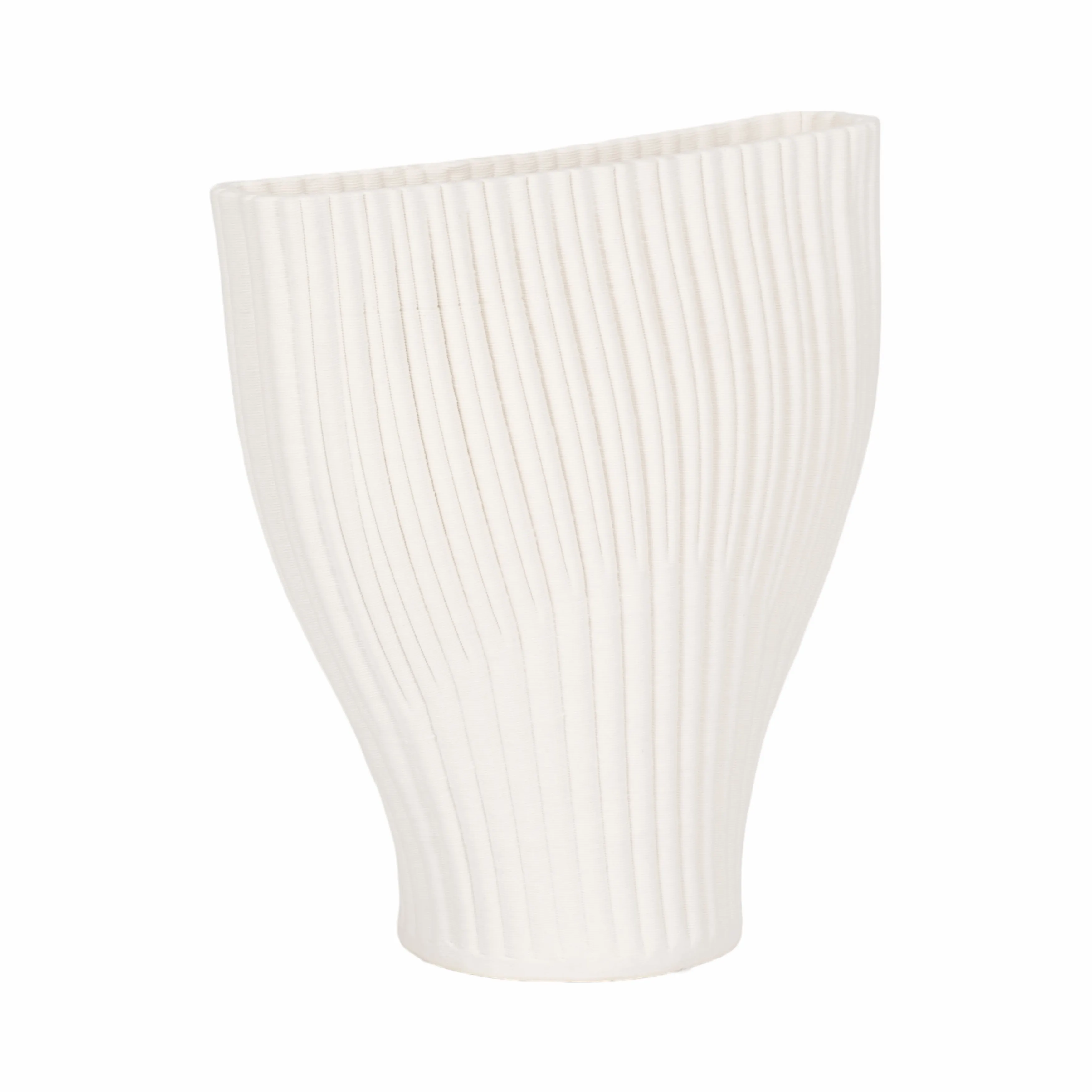 9" BELLO 3D PRINTED VASE, IVORY/BEIGE