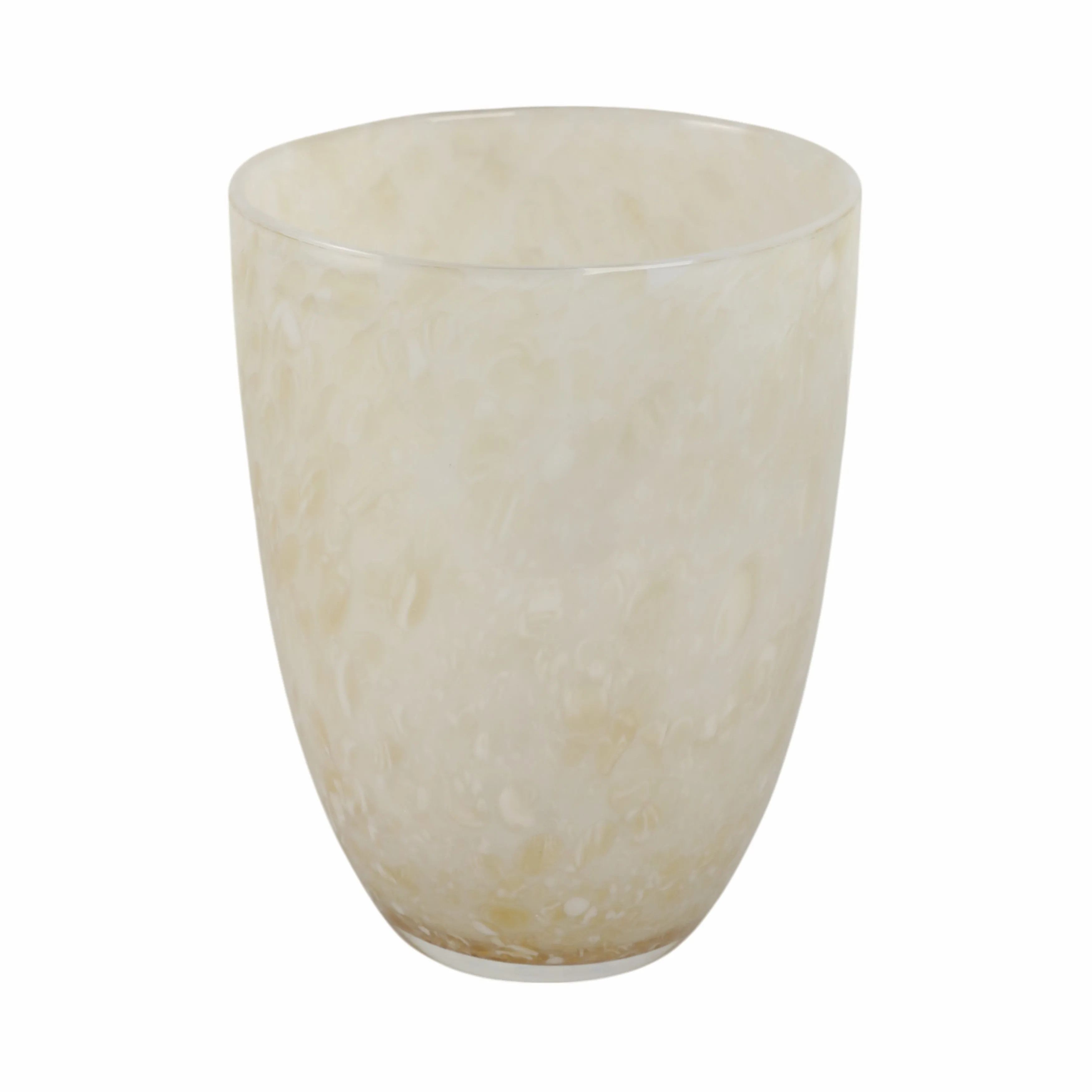 9" Durban Small Cream Glass Vase