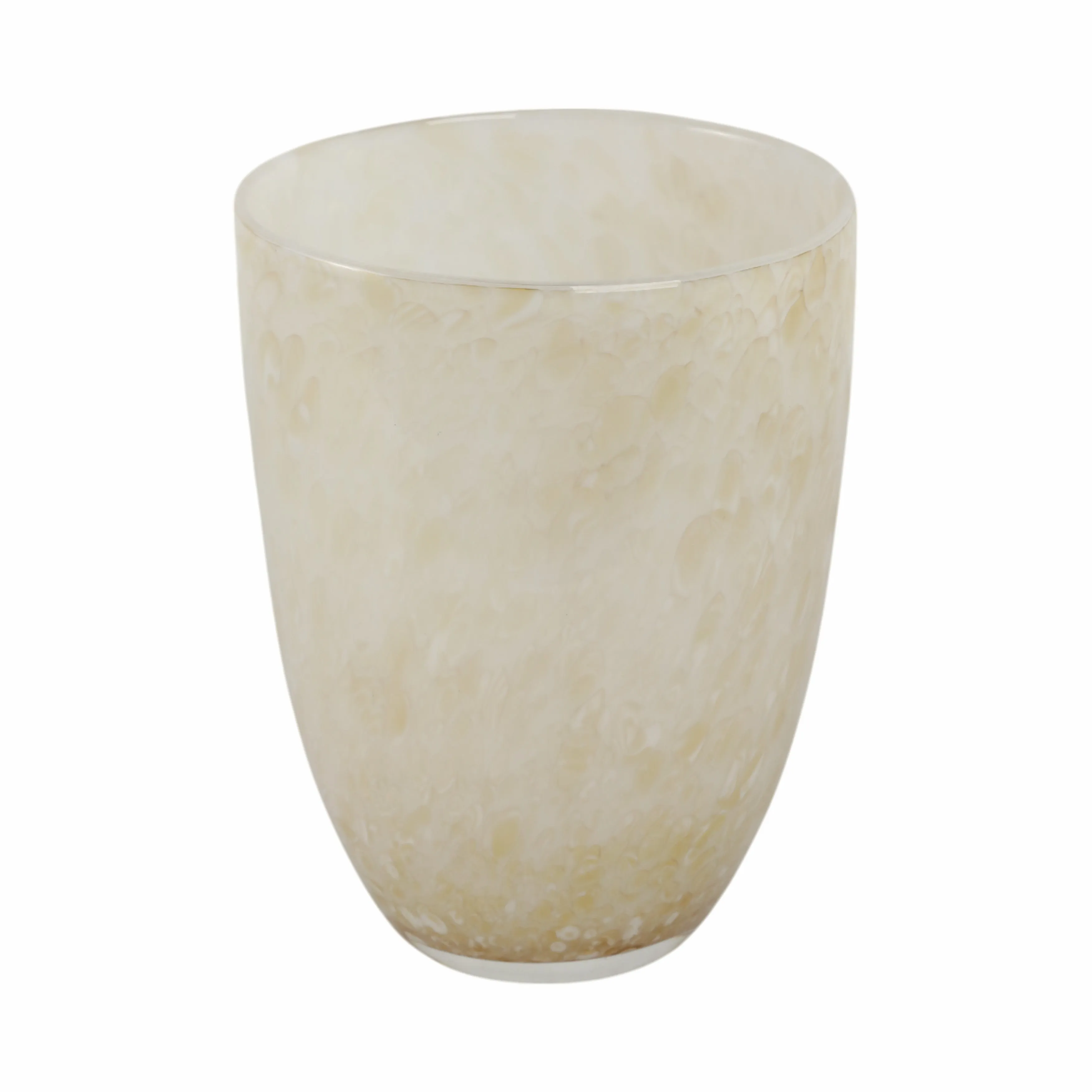 9" Durban Small Cream Glass Vase
