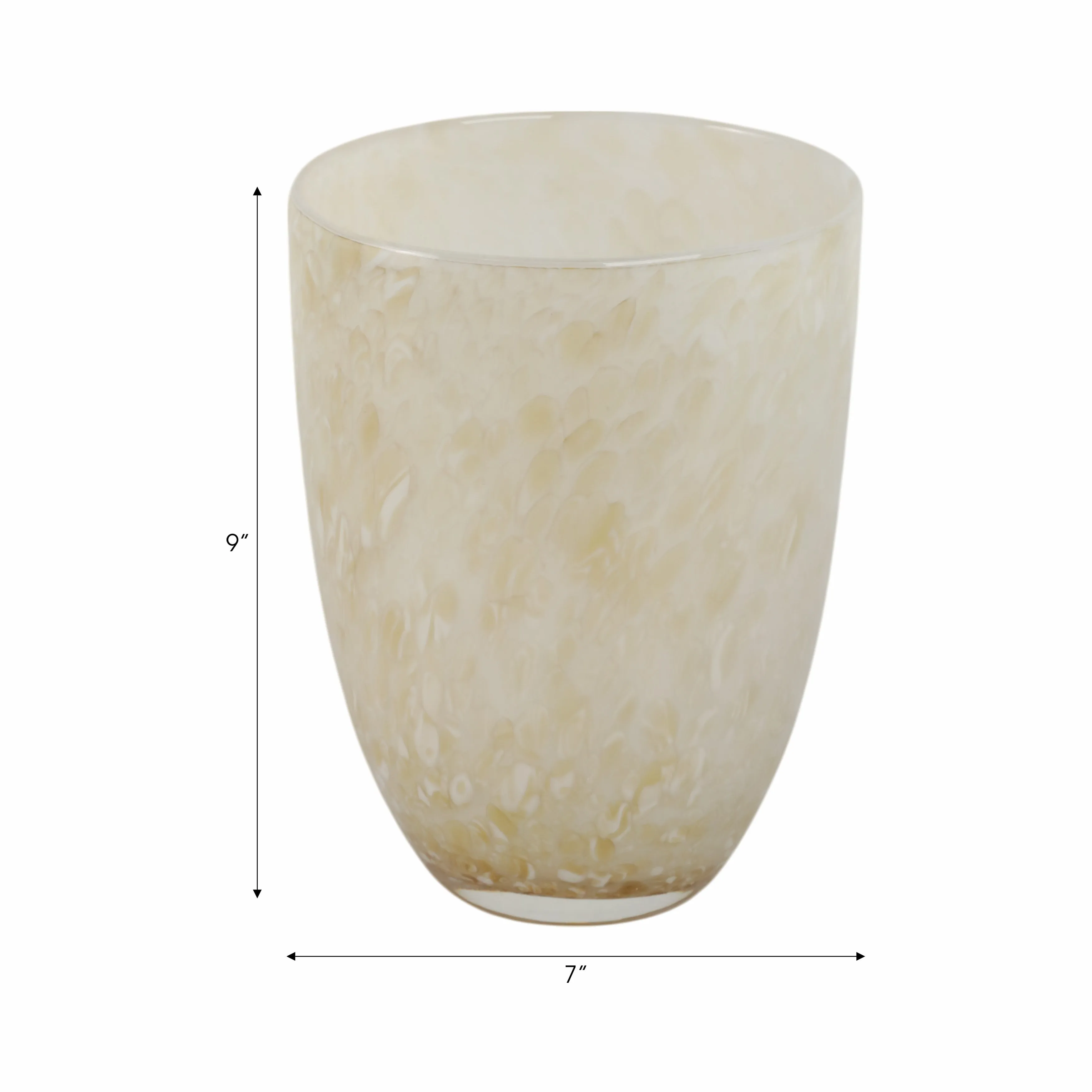 9" Durban Small Cream Glass Vase