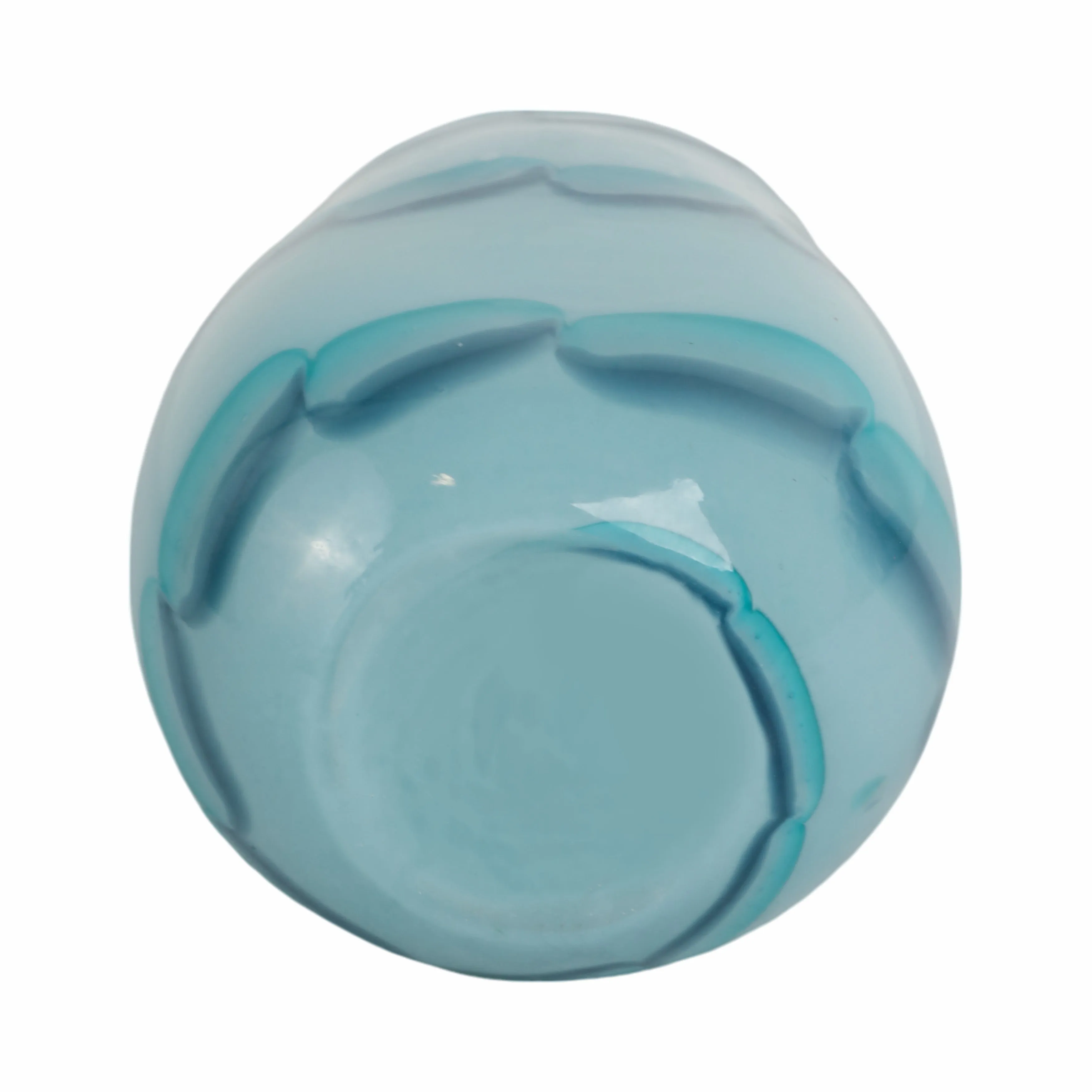9x6" Bead Pattern Glass Vase, Blue