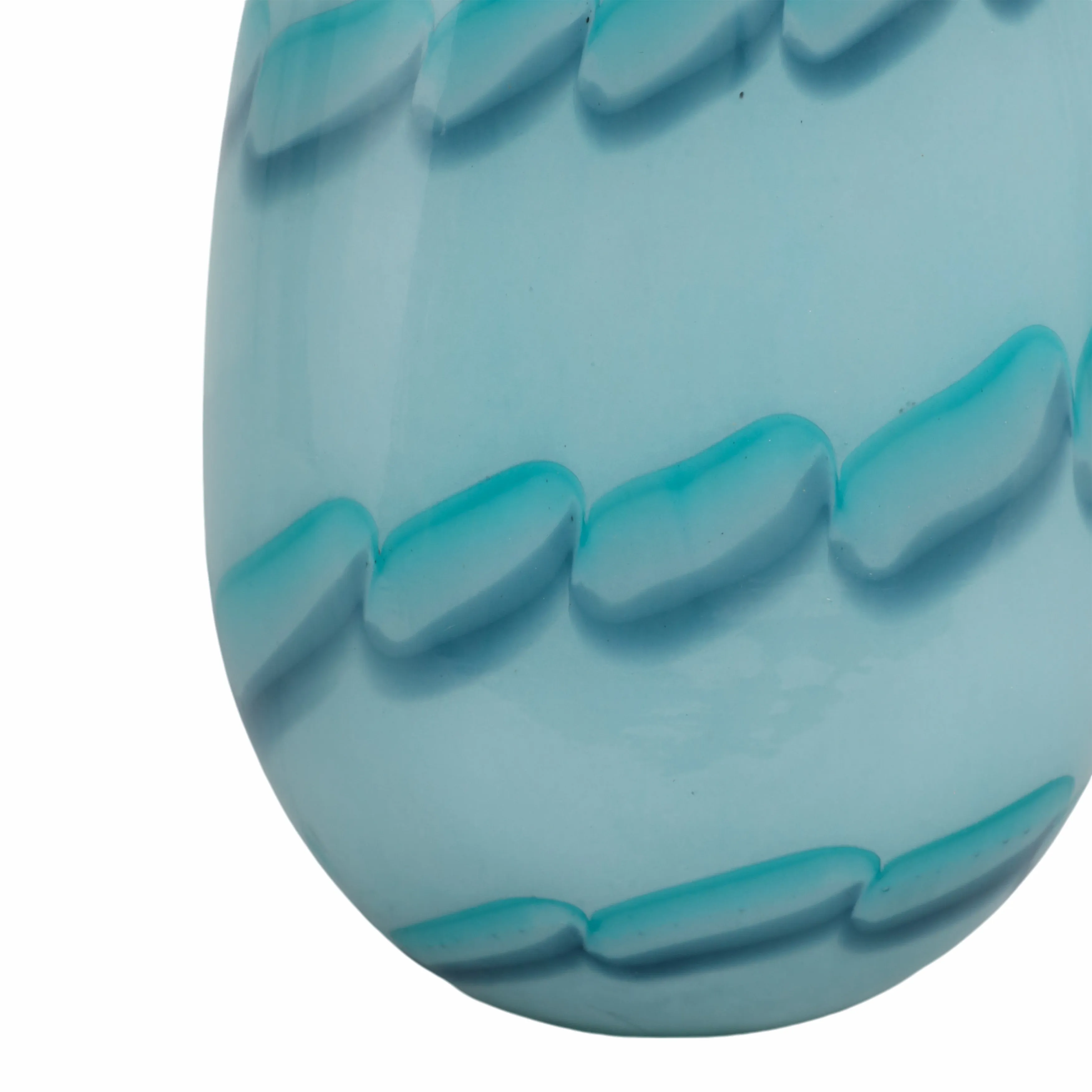 9x6" Bead Pattern Glass Vase, Blue