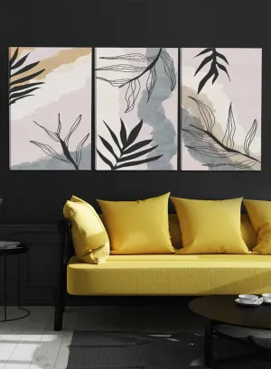 Abstract Floral Drawing Paintings(set of 3)