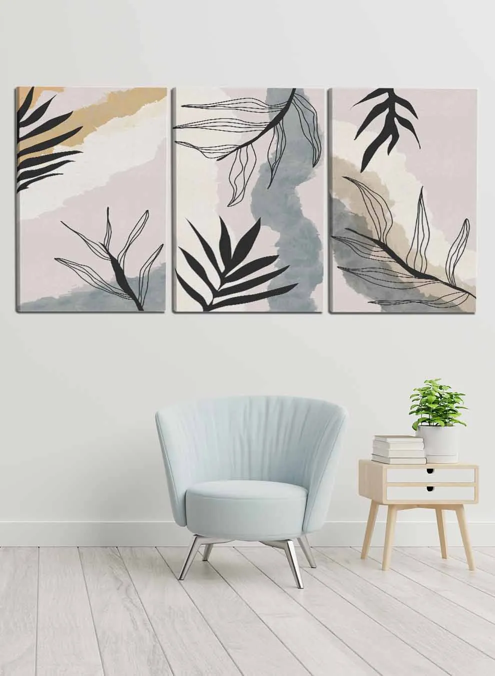 Abstract Floral Drawing Paintings(set of 3)
