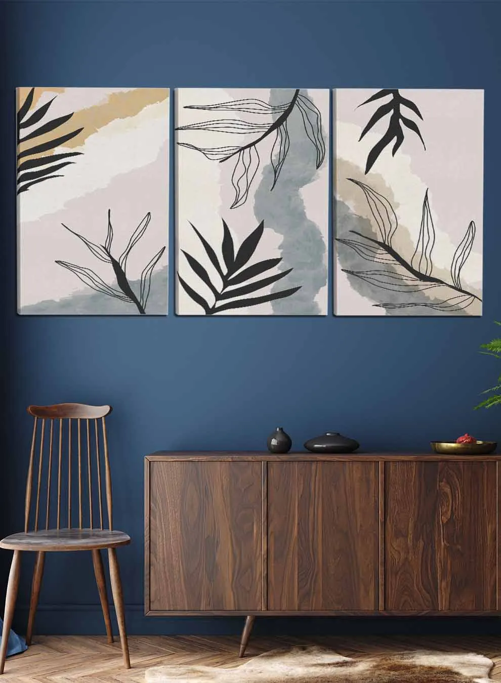 Abstract Floral Drawing Paintings(set of 3)