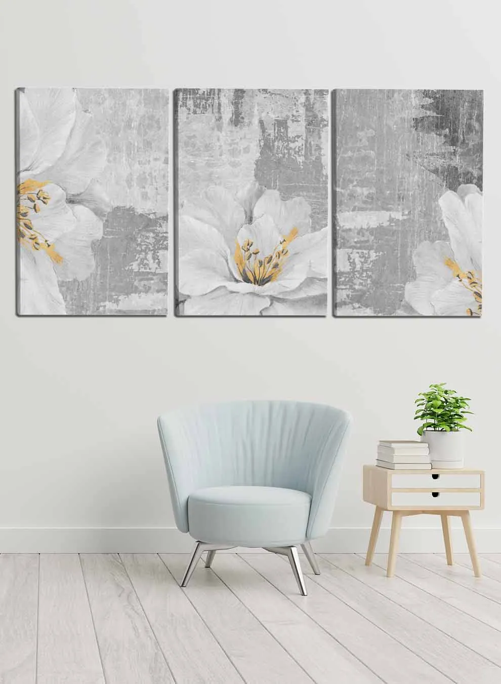 Abstract Flower Paintings(set of 3)