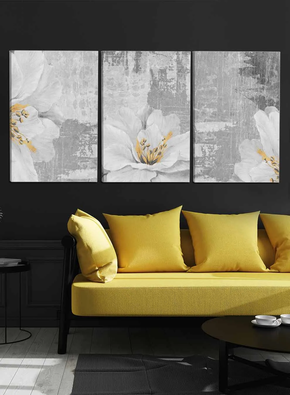 Abstract Flower Paintings(set of 3)