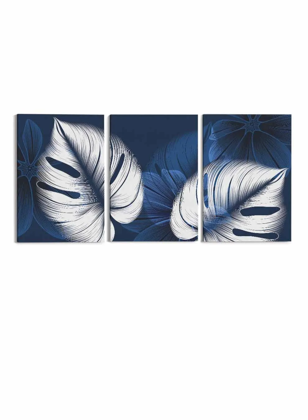 Abstract Large Leaves Paintings(set of 3)