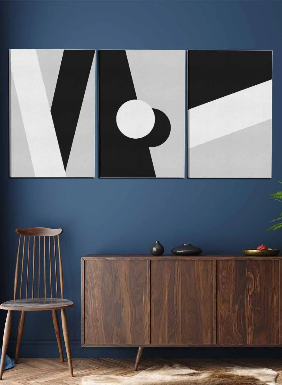 Abstract Shapes Circle Paintings(set of 3)