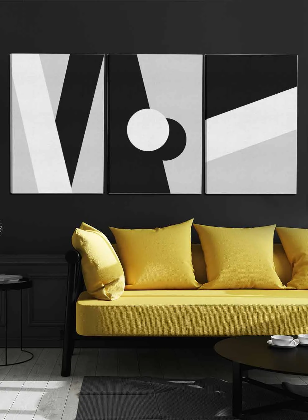 Abstract Shapes Circle Paintings(set of 3)