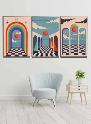 Abstract Vintage Boho Paintings(set of 3)