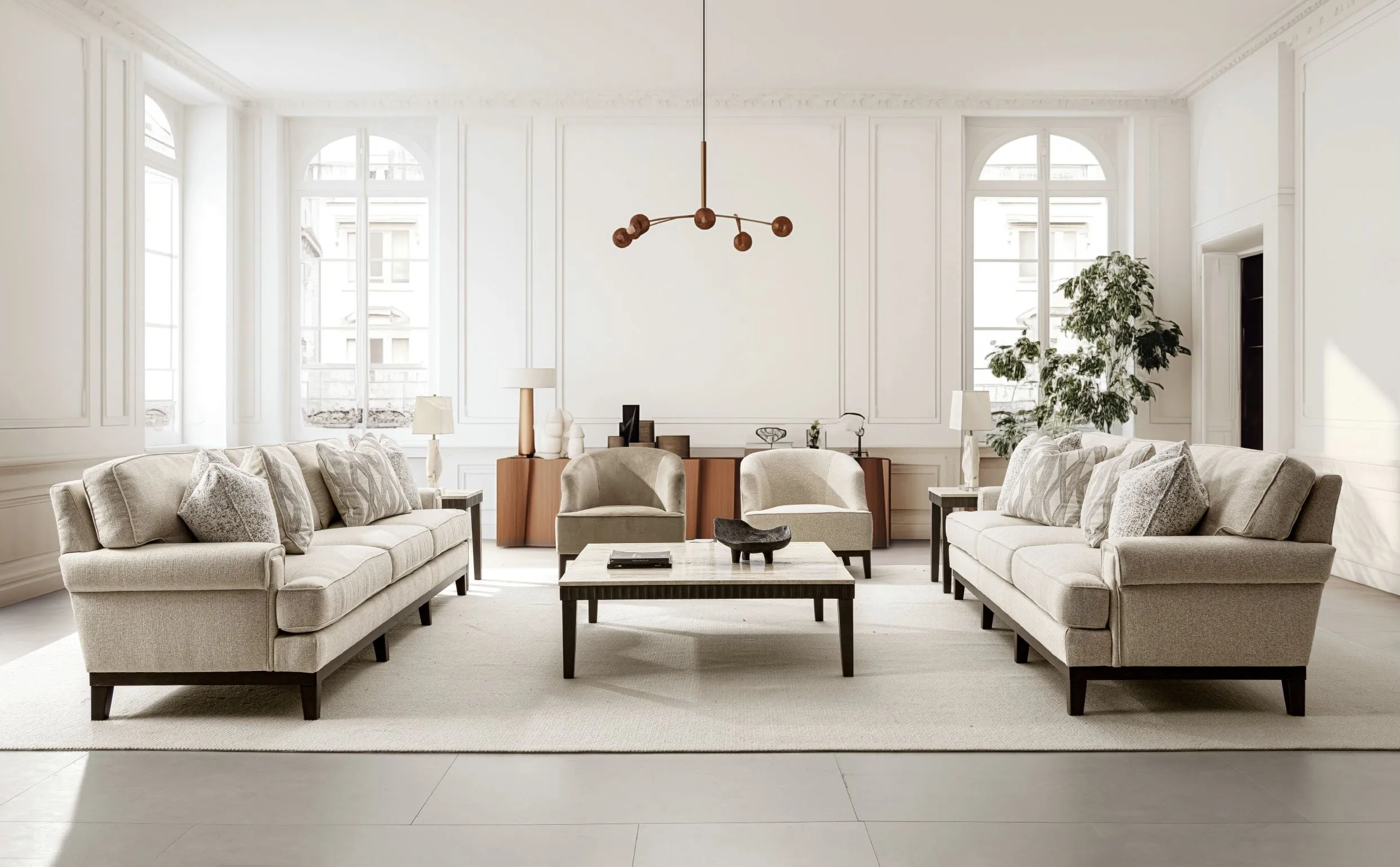 Ajda Beige Arm Chair