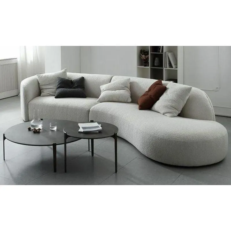 Alhome grey Boucle 3 Seater Sofa - 110110982