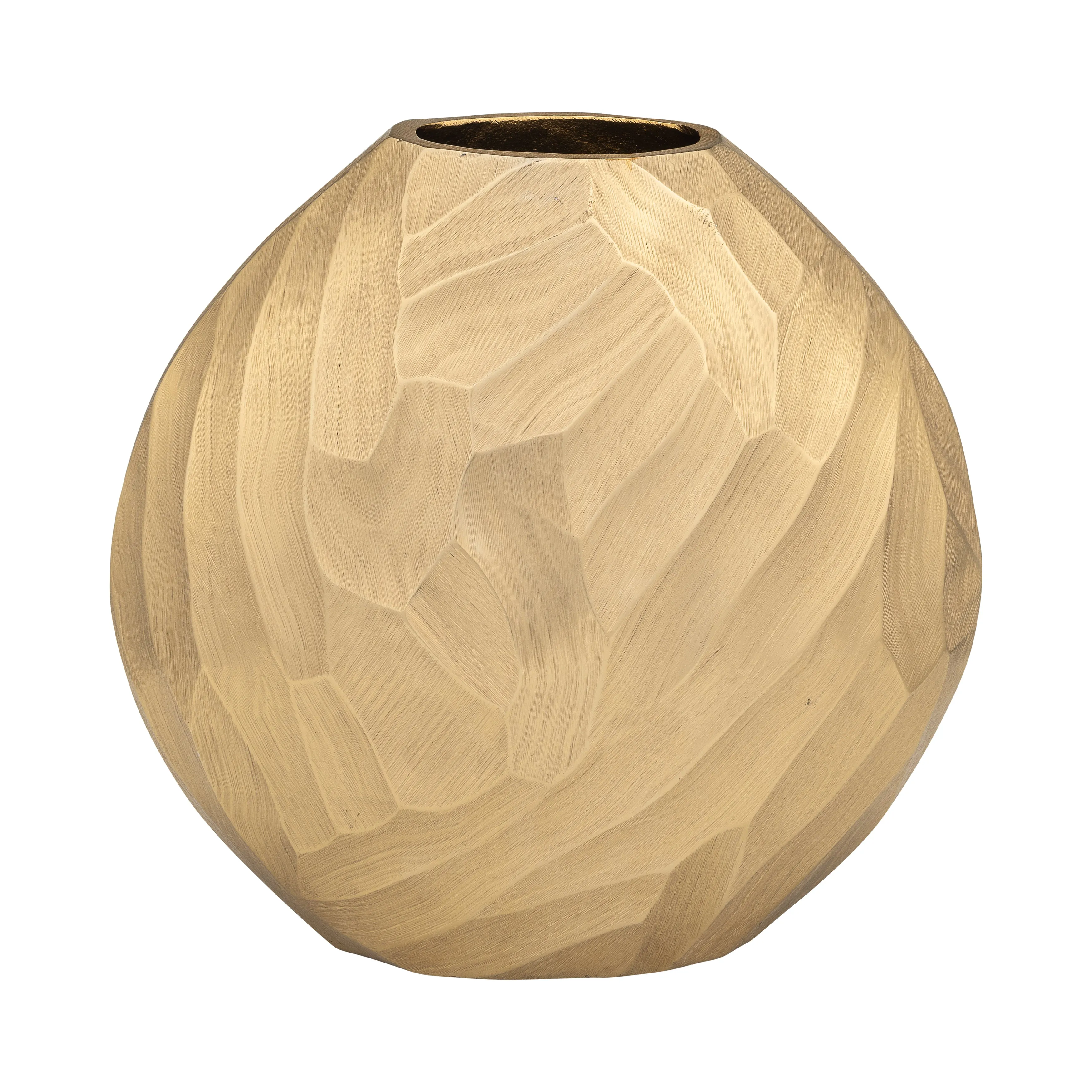 ALUMINUM 11"H HAMMERED VASE, CHAMPAGNE
