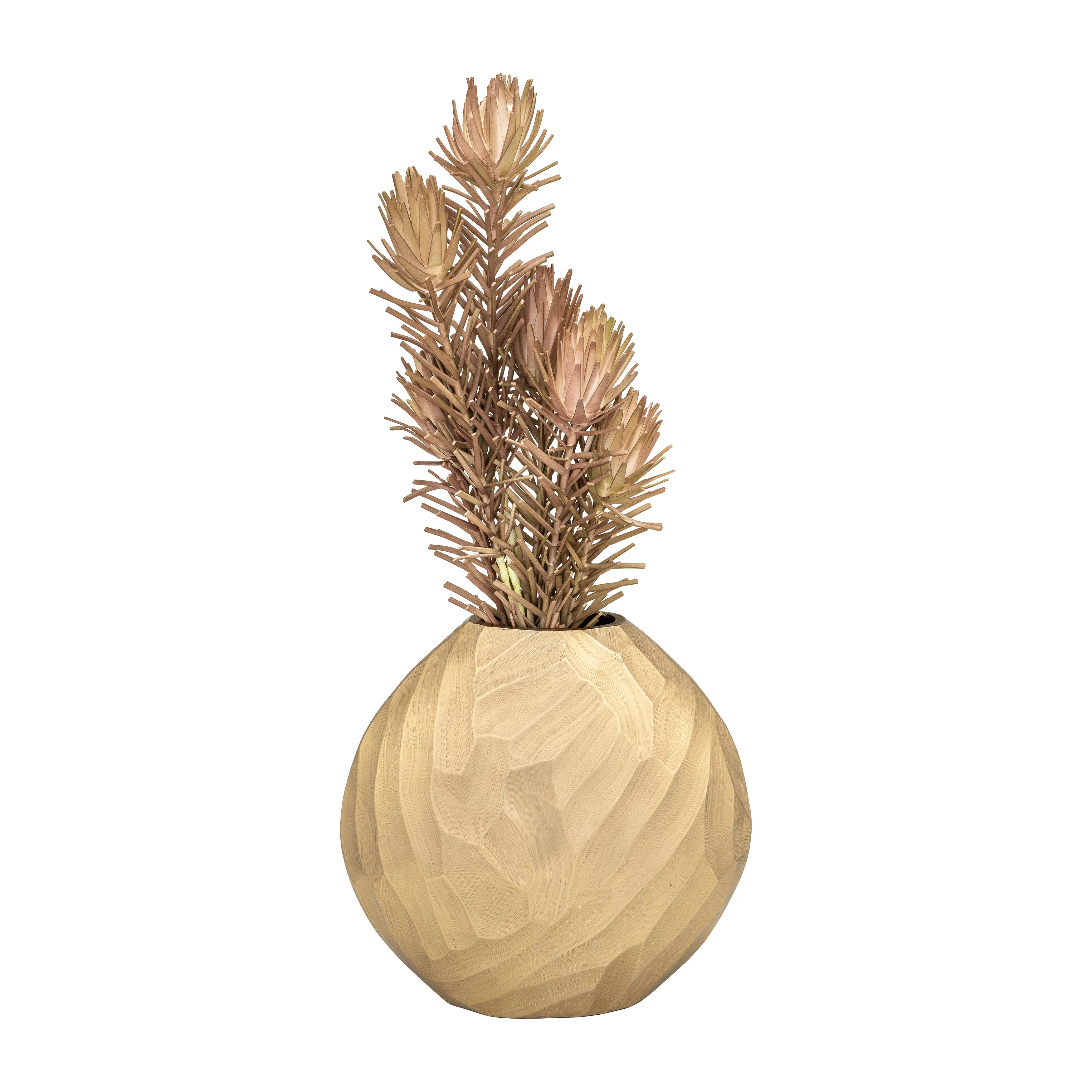 ALUMINUM 11"H HAMMERED VASE, CHAMPAGNE