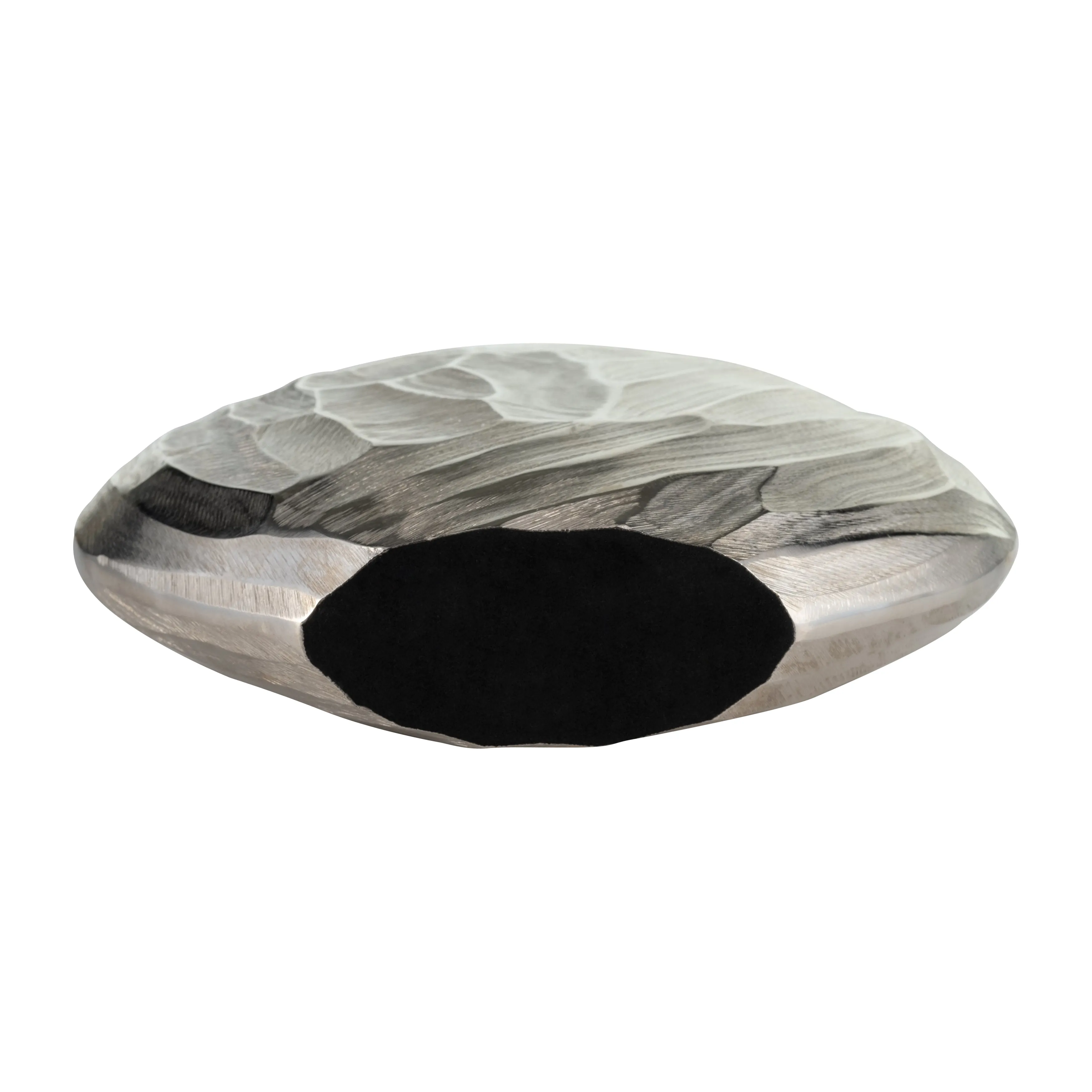 ALUMINUM 11"H HAMMERED VASE, SILVER