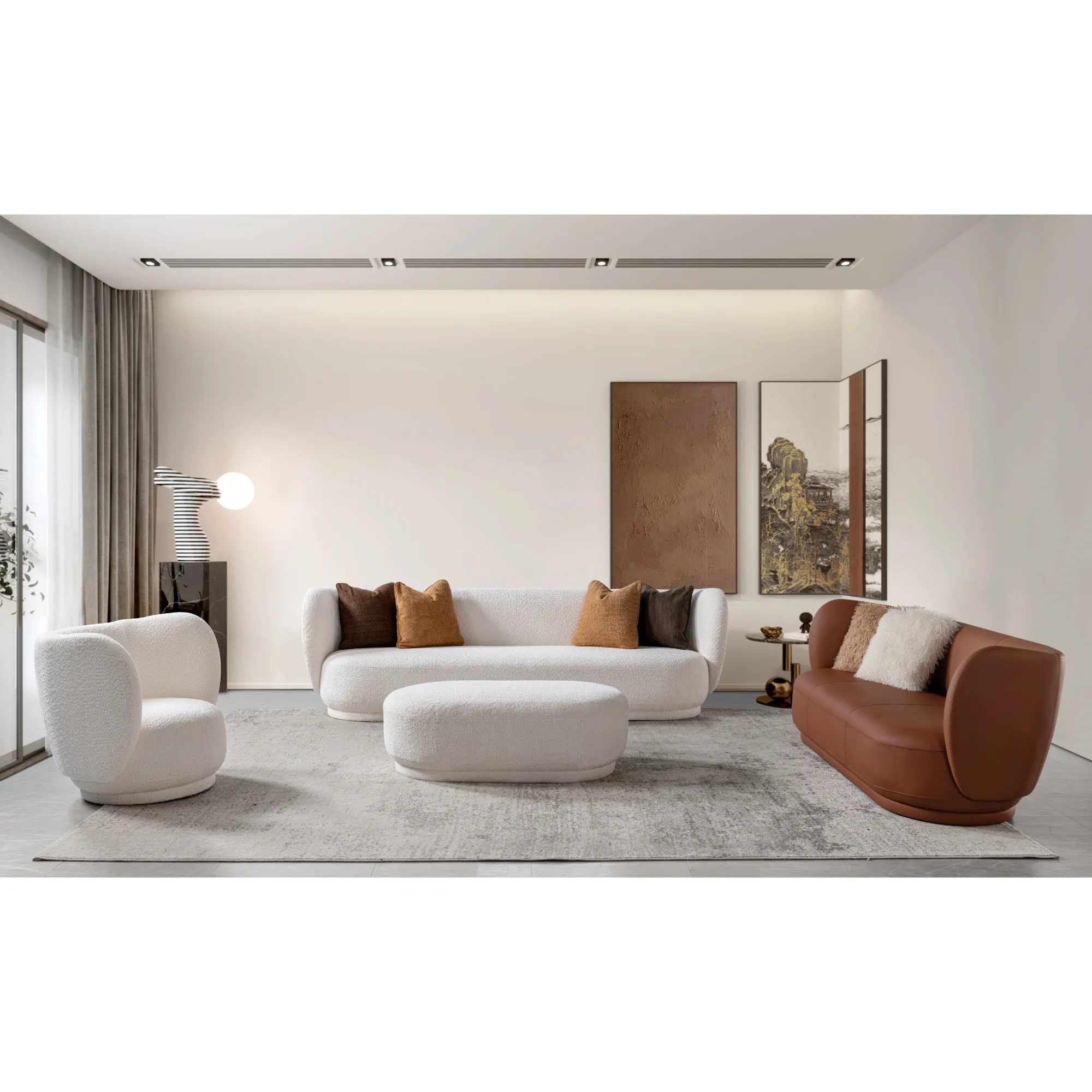 Amani'S Boutique Creamy Ottoman