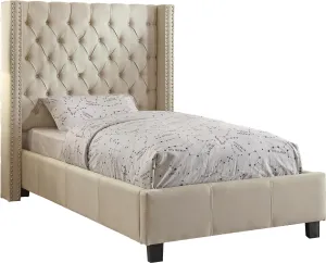 Ashton Beige Linen Twin Bed