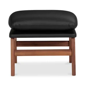 Asta Ottoman Black Leather