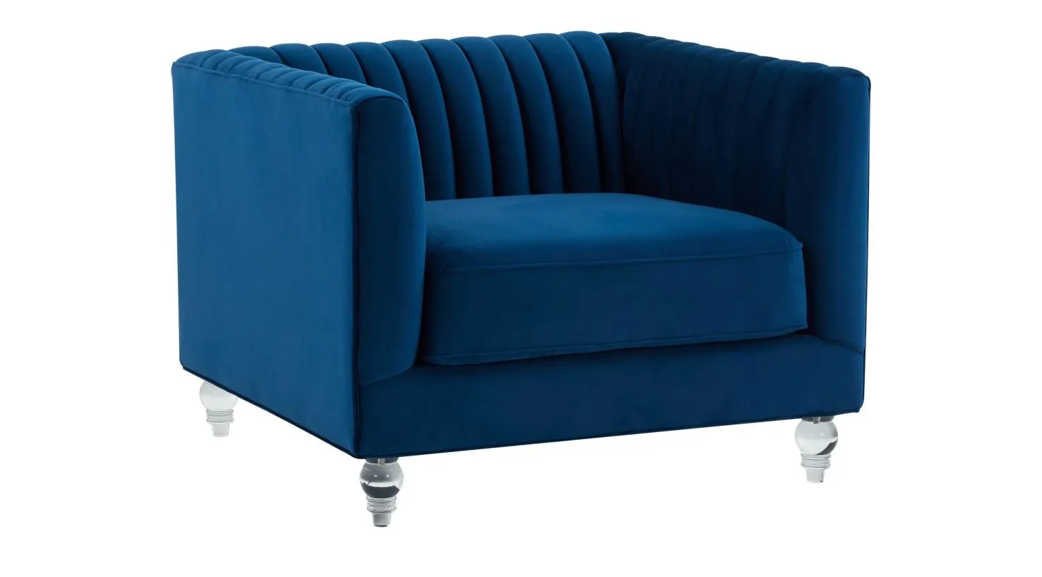 Aviator Navy Velvet Chair